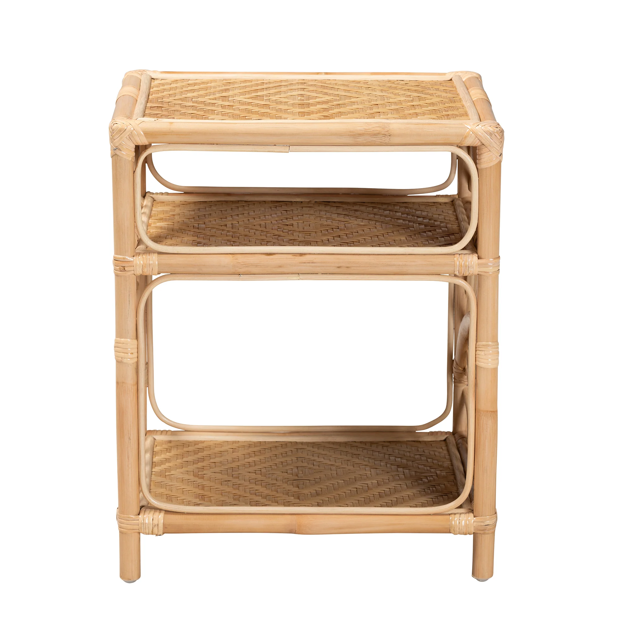 Baxton Studio bali & pari Baara Modern Bohemian Natural Brown Rattan Nightstand - Image 3