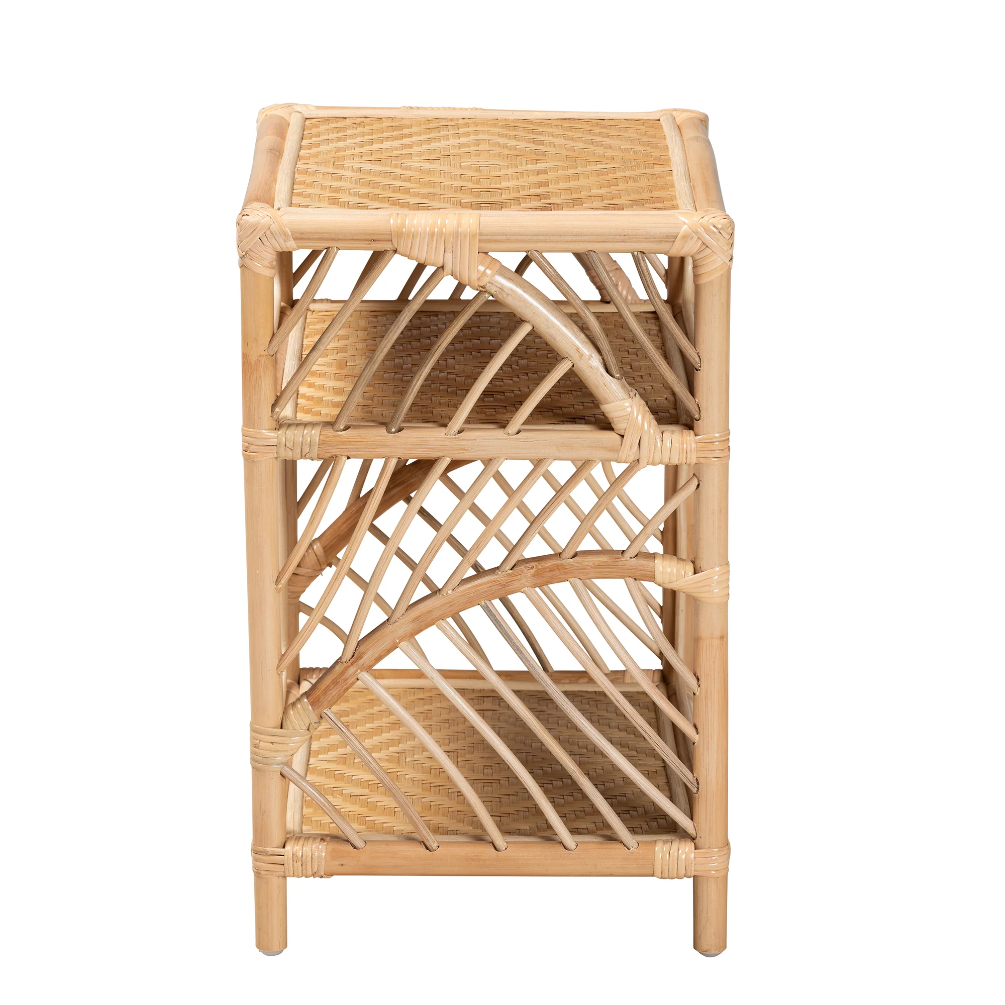 Baxton Studio bali & pari Baara Modern Bohemian Natural Brown Rattan Nightstand - Image 4