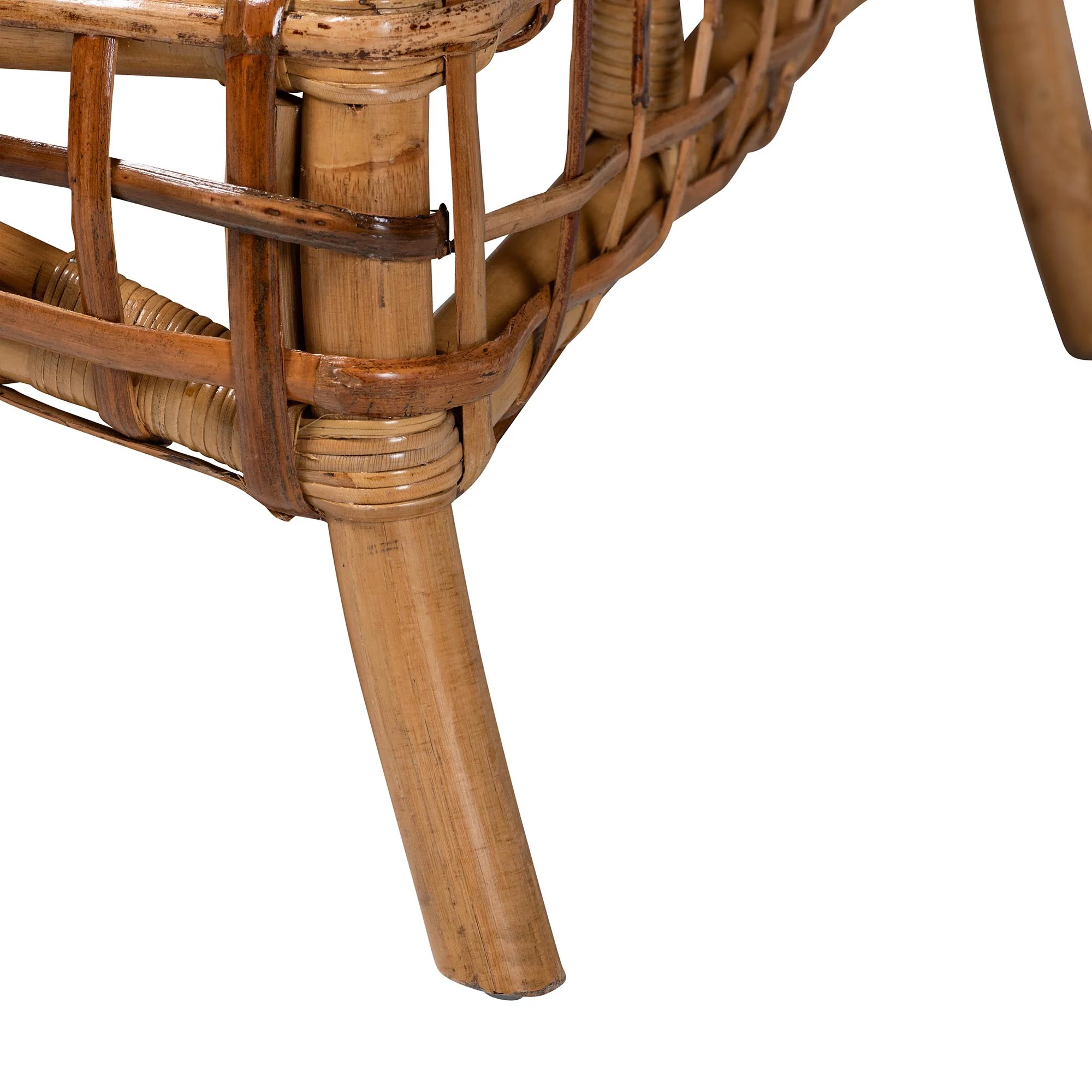 Baxton Studio bali & pari Babette Modern Bohemian Natural Brown Rattan Arm Chair - Image 9