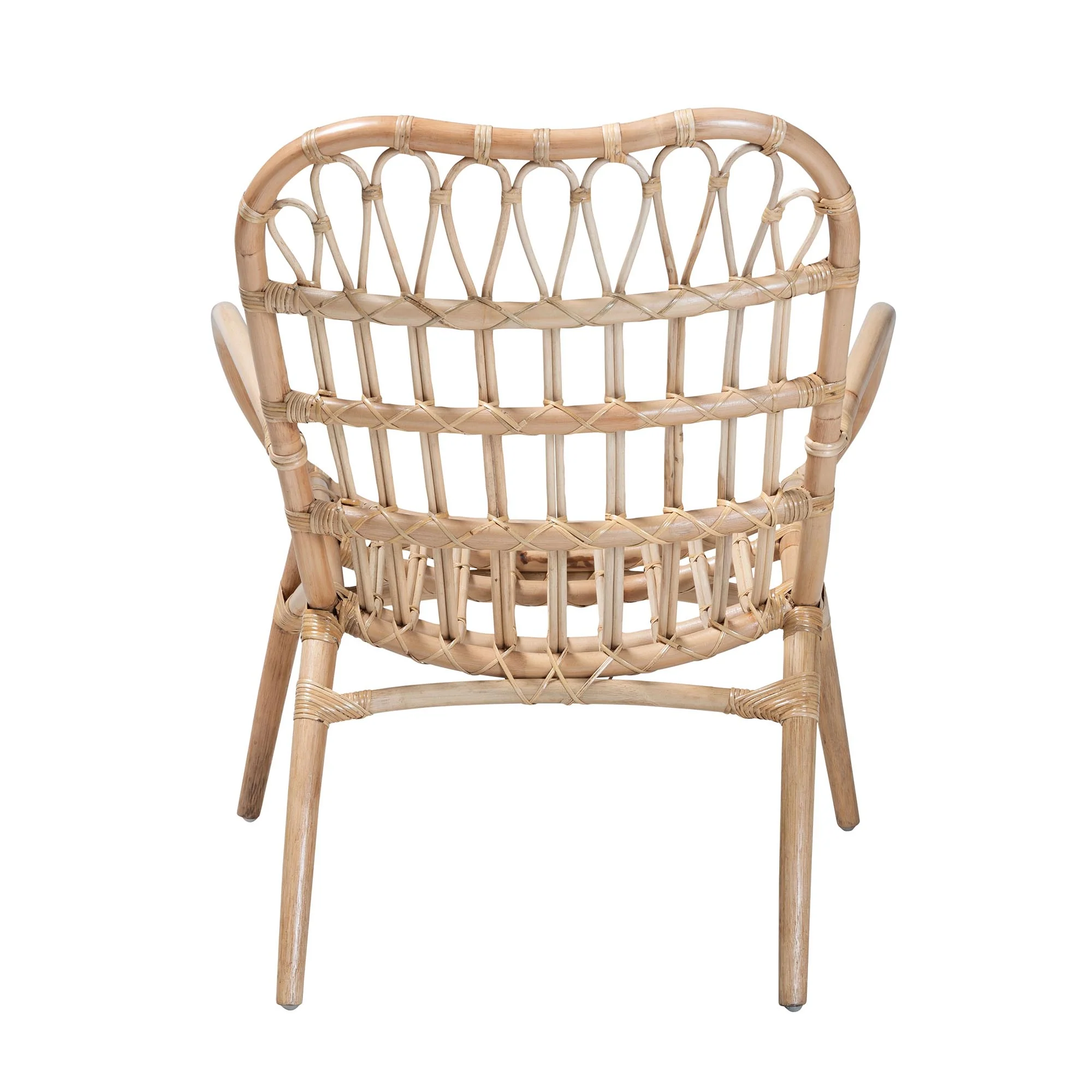 Baxton Studio bali & pari Bajo Modern Bohemian Natural Brown Rattan Arm Chair - Image 7