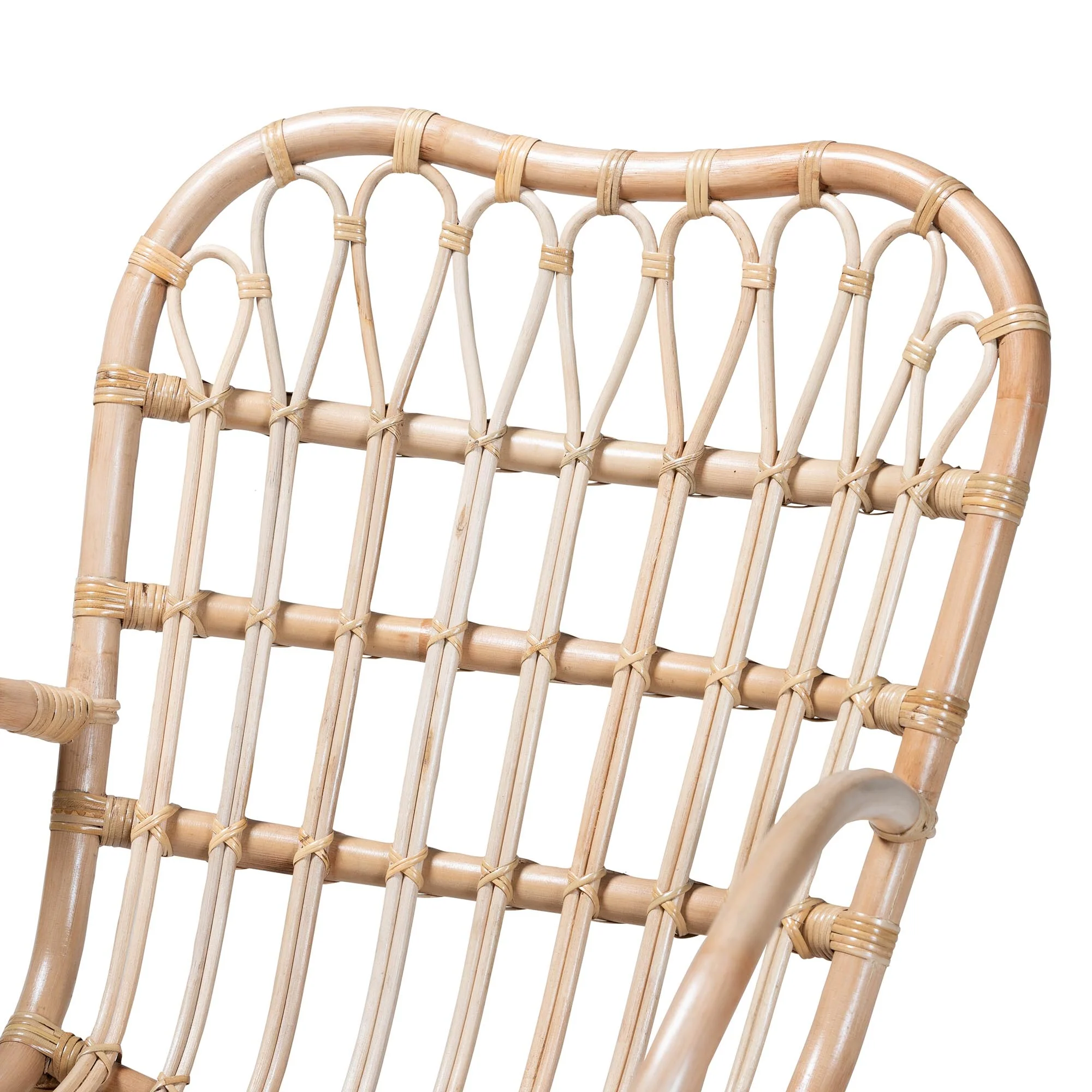 Baxton Studio bali & pari Bajo Modern Bohemian Natural Brown Rattan Arm Chair - Image 8