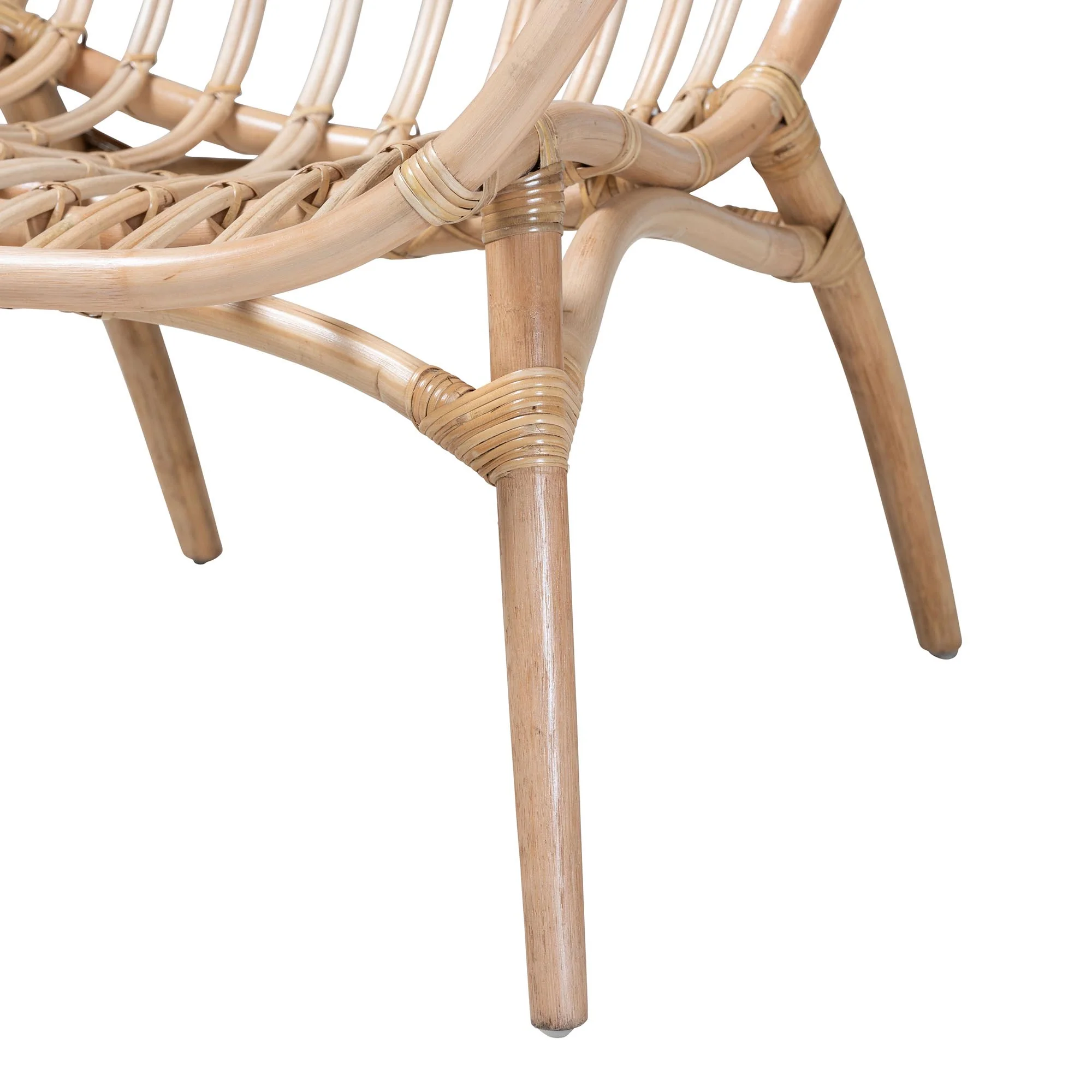 Baxton Studio bali & pari Bajo Modern Bohemian Natural Brown Rattan Arm Chair - Image 9
