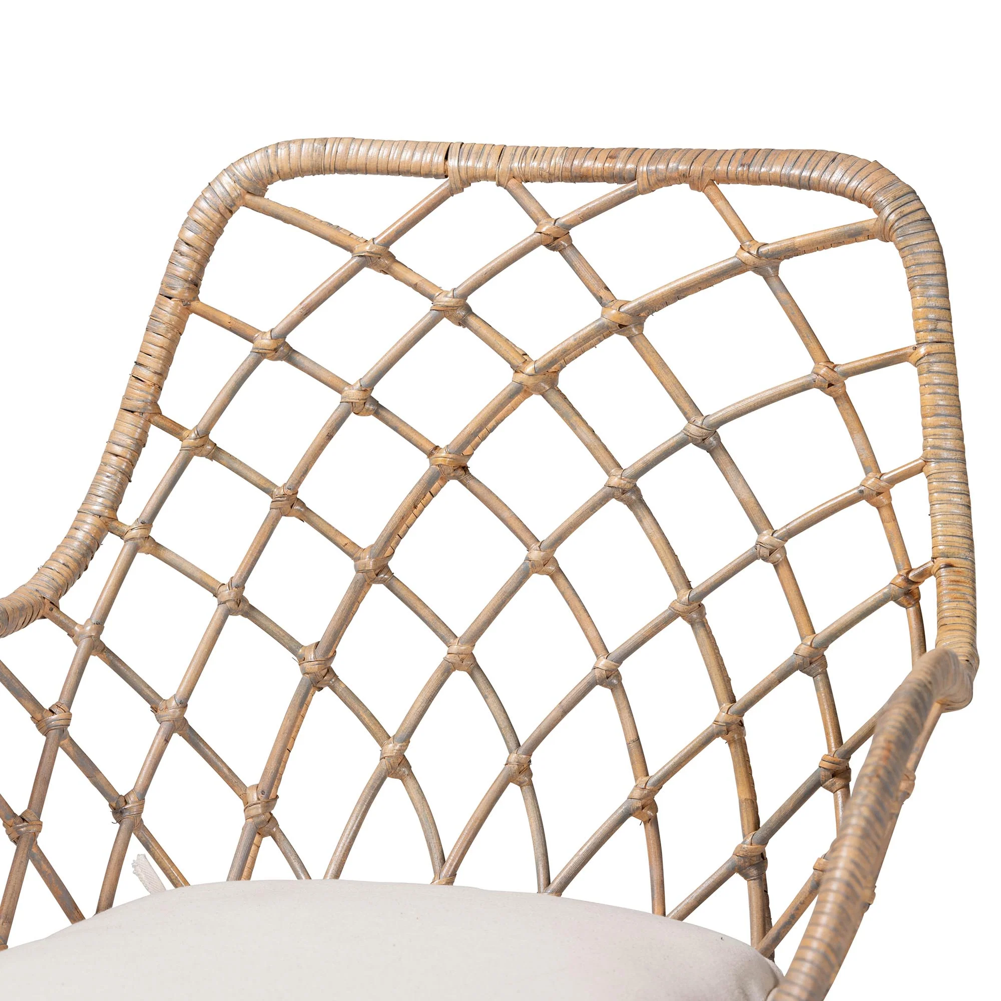 Baxton Studio bali & pari Ballerina Modern Bohemian Black Finished Rattan and Metal 2-Piece Dining Chair Set - Image 14