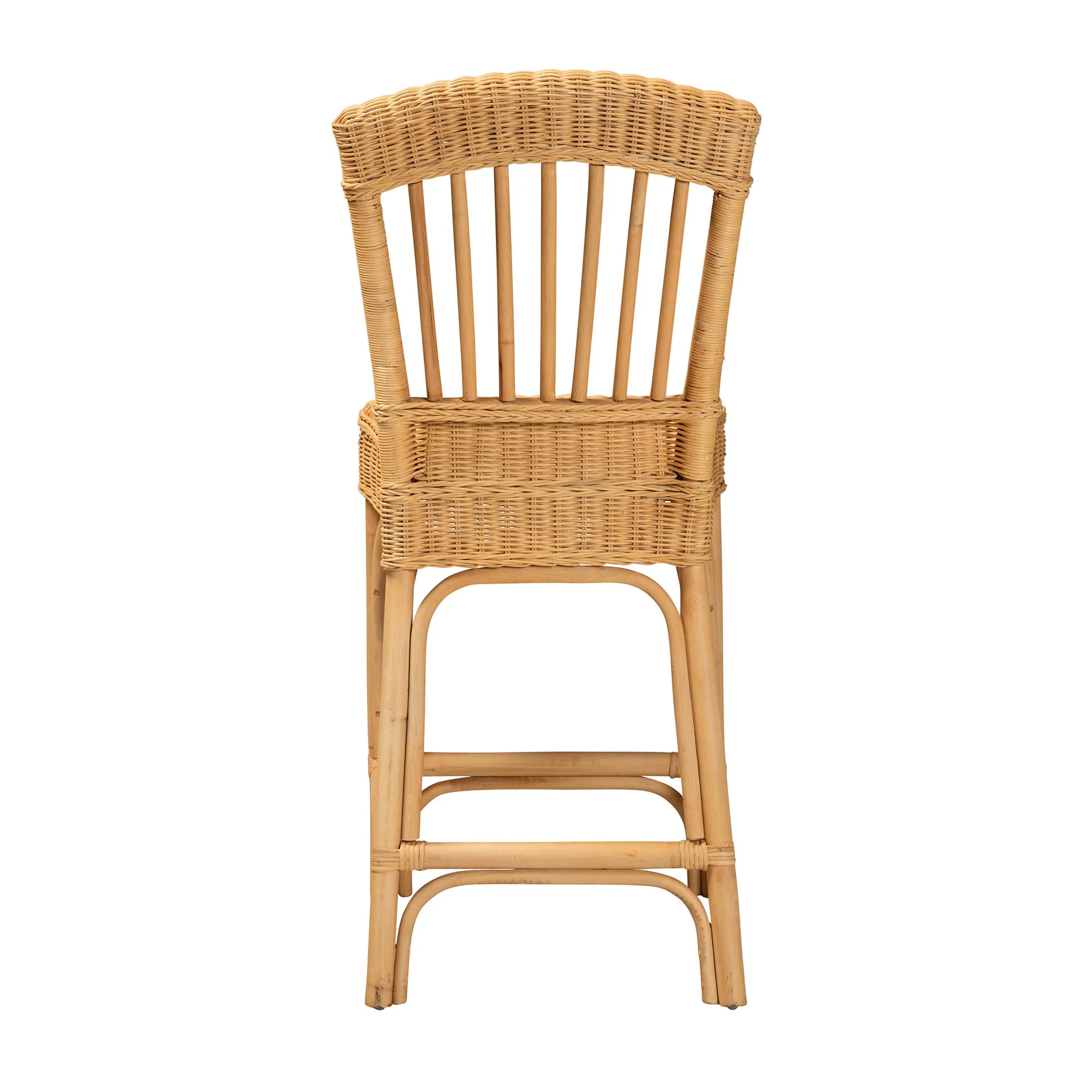 Baxton Studio bali & pari Barito Modern Bohemian Natural Rattan Counter Stool - Image 5