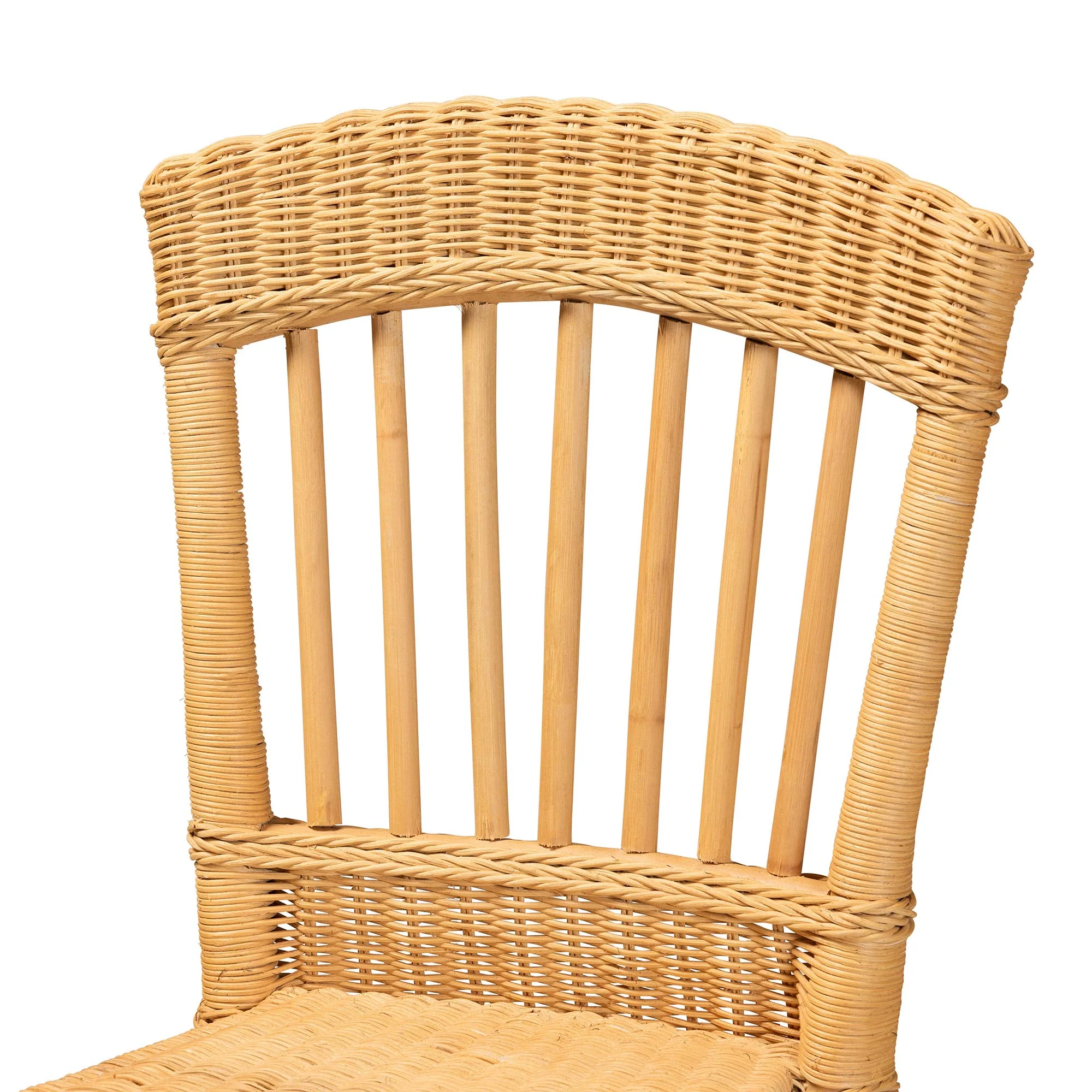 Baxton Studio bali & pari Barito Modern Bohemian Natural Rattan Counter Stool - Image 6