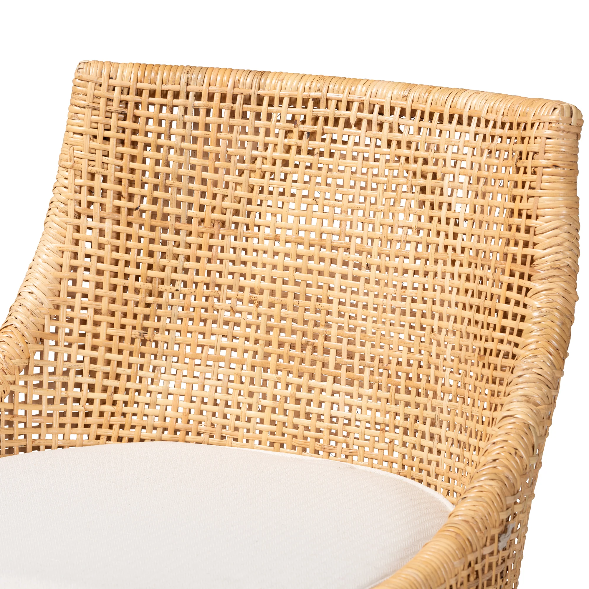 Baxton Studio bali & pari Bella Modern Bohemian Natural Brown Rattan Bar Stool - Image 6
