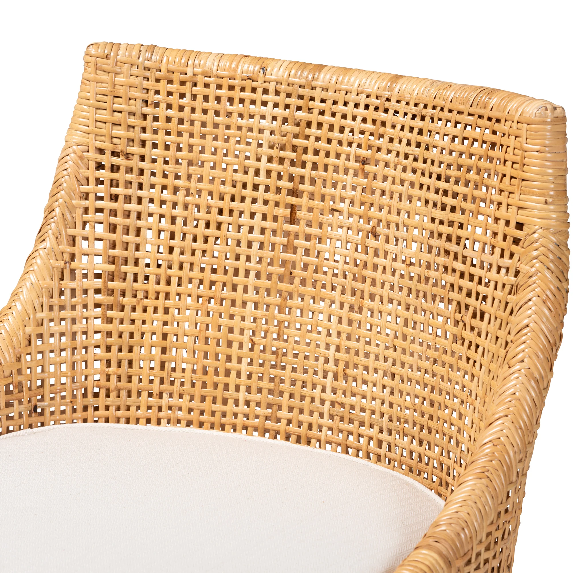 Baxton Studio bali & pari Bella Modern Bohemian Natural Brown Rattan Counter Stool - Image 6