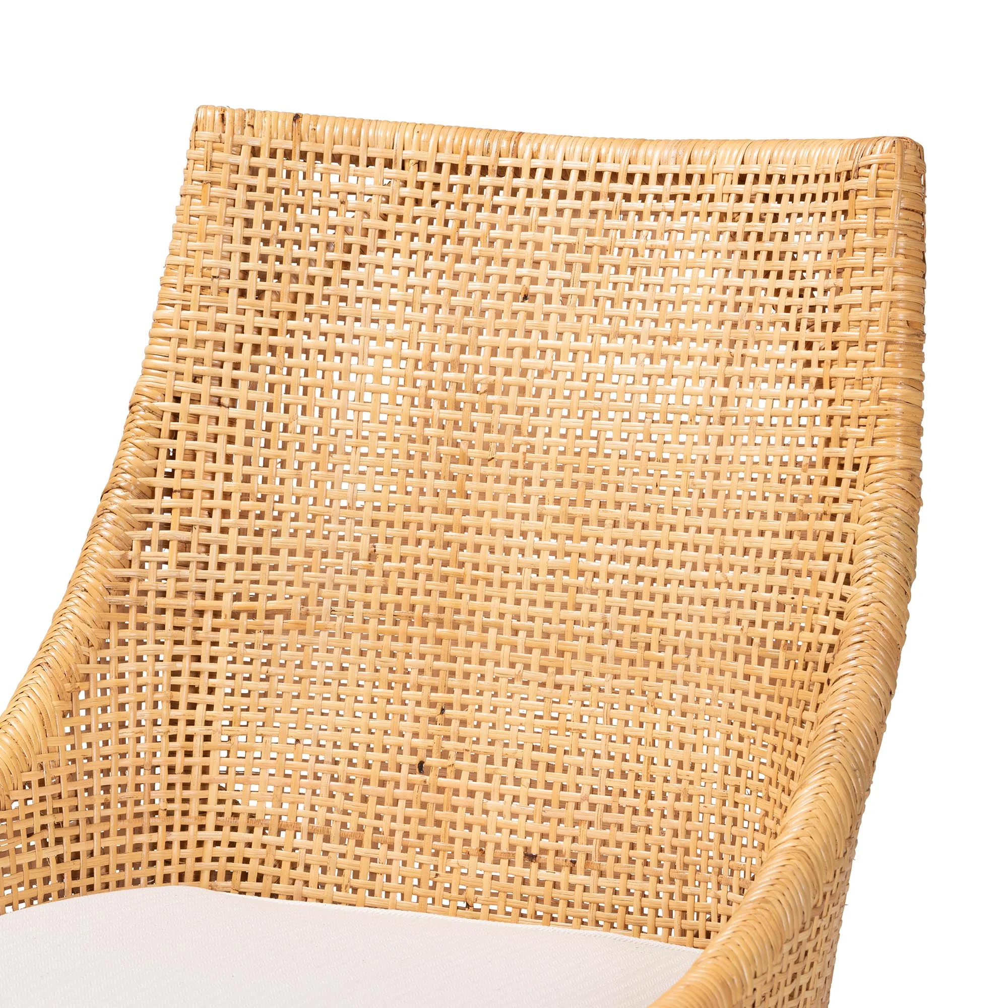 Baxton Studio bali & pari Bella Modern Bohemian Natural Brown Rattan Dining Chair - Image 8