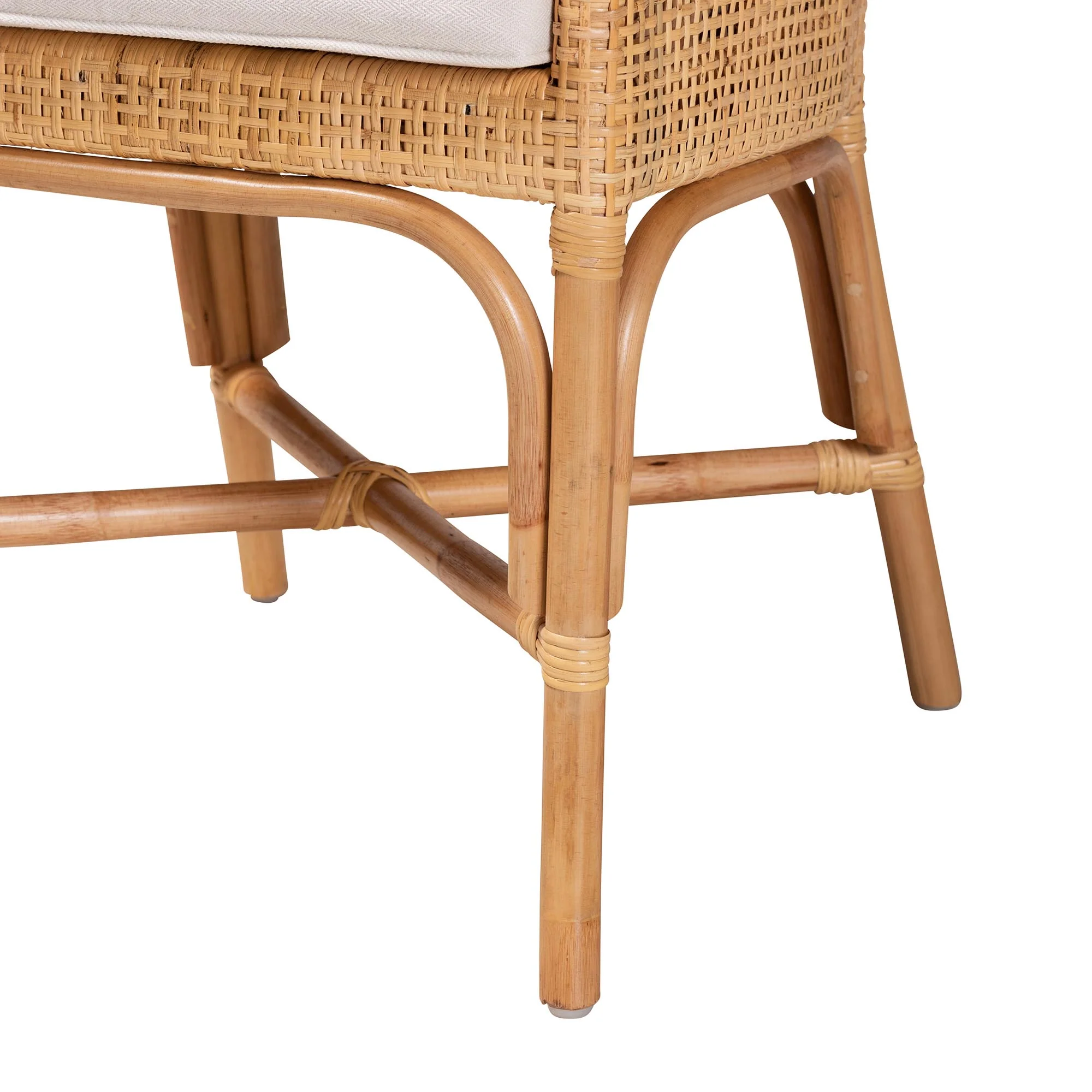 Baxton Studio bali & pari Bella Modern Bohemian Natural Brown Rattan Dining Chair - Image 9