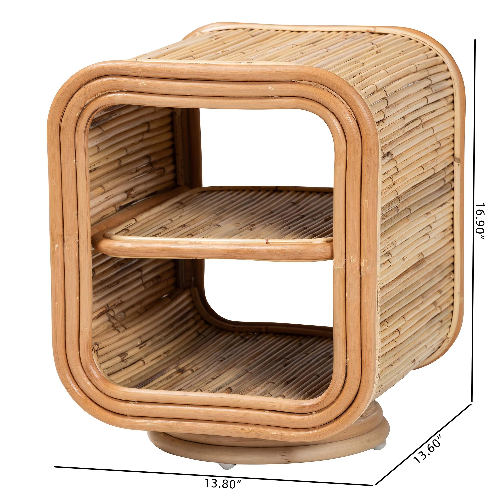 Baxton Studio bali & pari Bethari Bohemian Natural Rattan Nightstand - Image 2