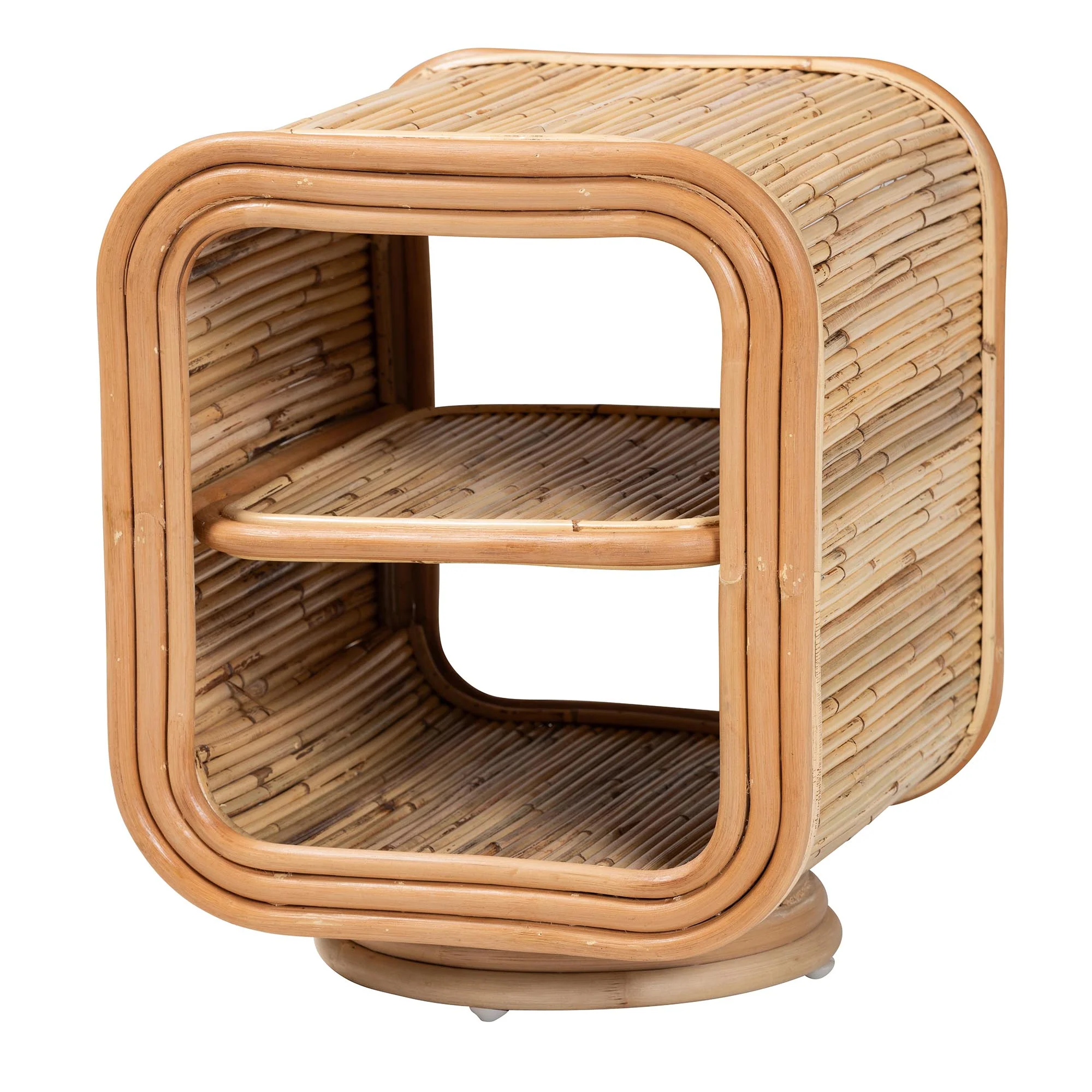 Baxton Studio bali & pari Bethari Bohemian Natural Rattan Nightstand - Image 3