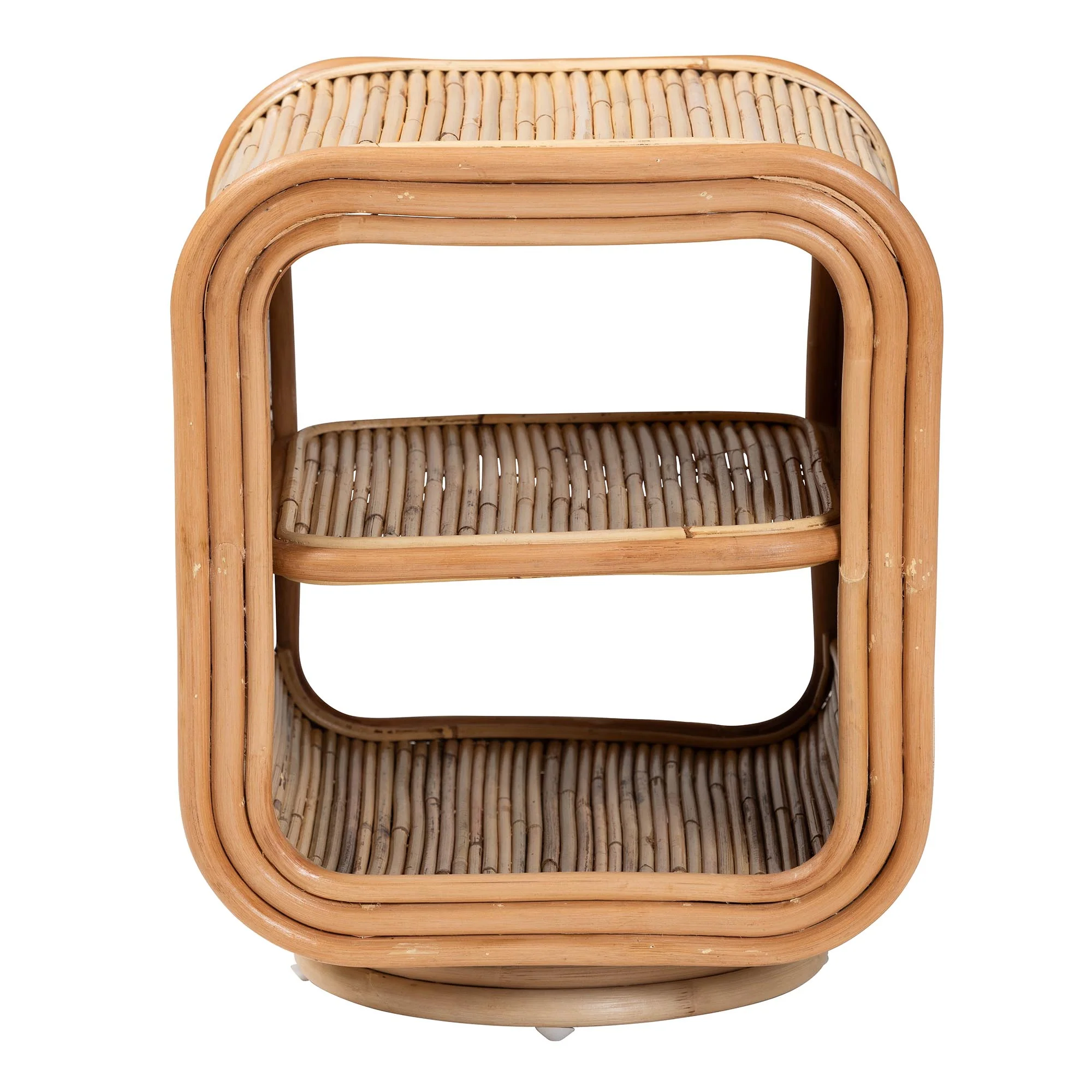 Baxton Studio bali & pari Bethari Bohemian Natural Rattan Nightstand - Image 4