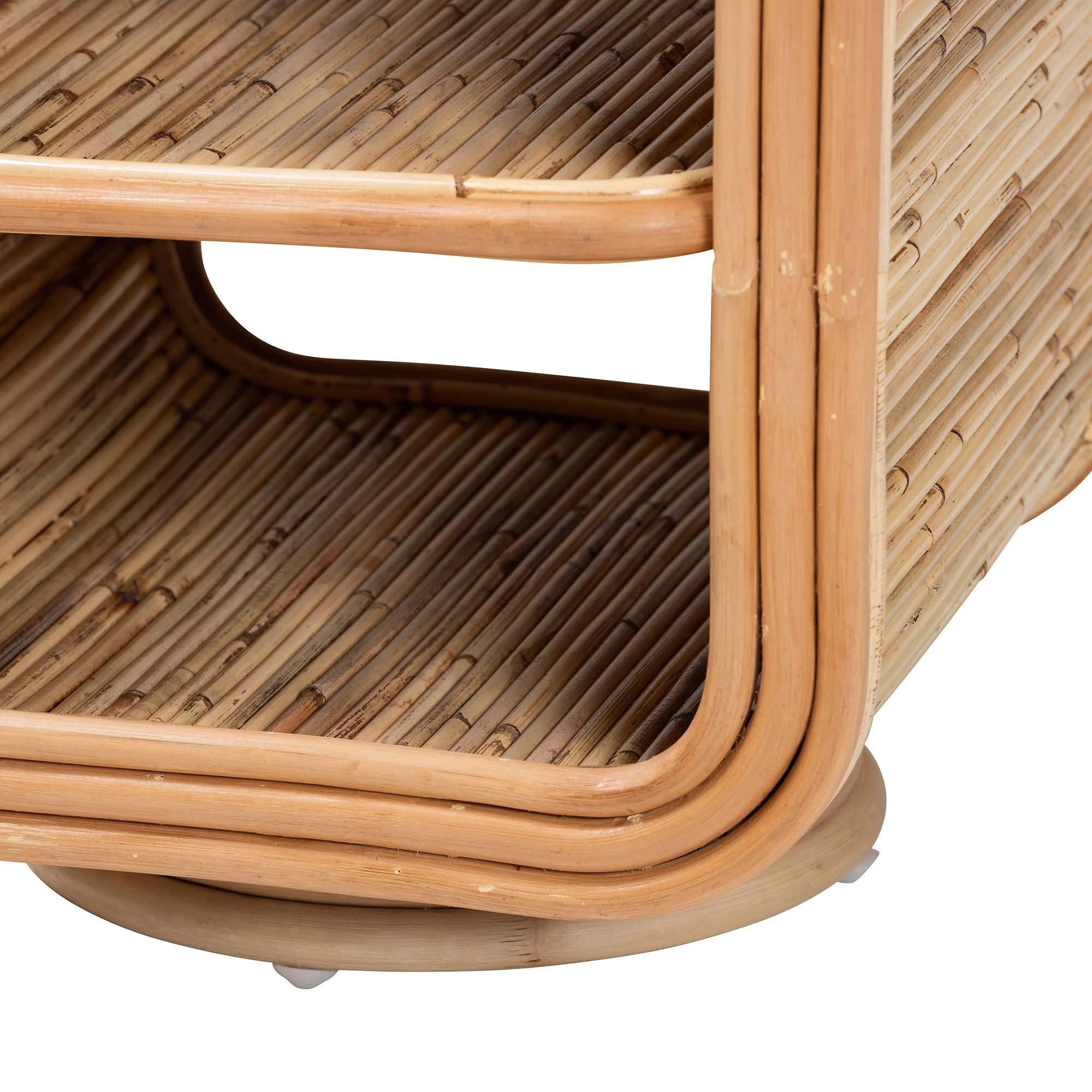 Baxton Studio bali & pari Bethari Bohemian Natural Rattan Nightstand - Image 6
