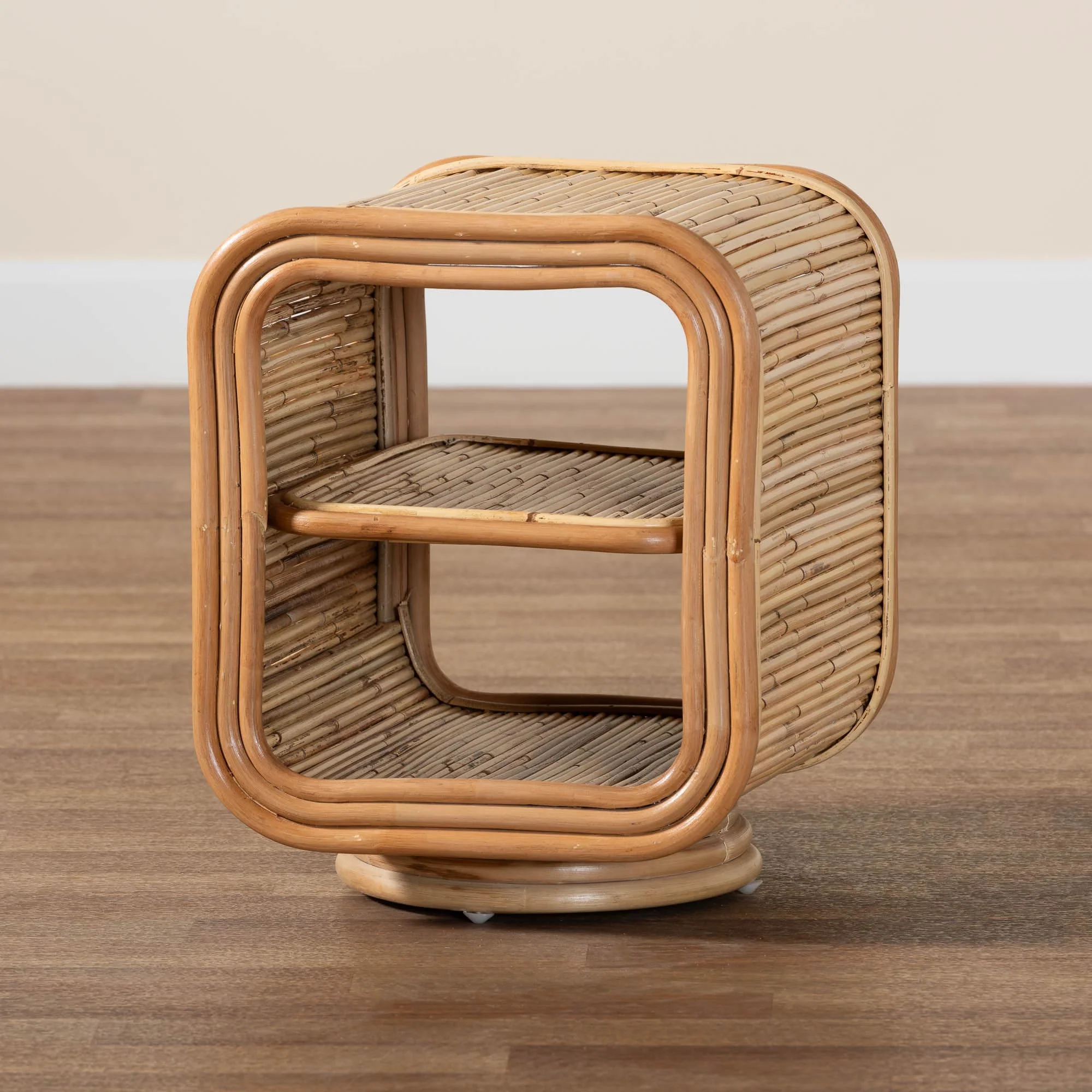Baxton Studio bali & pari Bethari Bohemian Natural Rattan Nightstand - Image 8