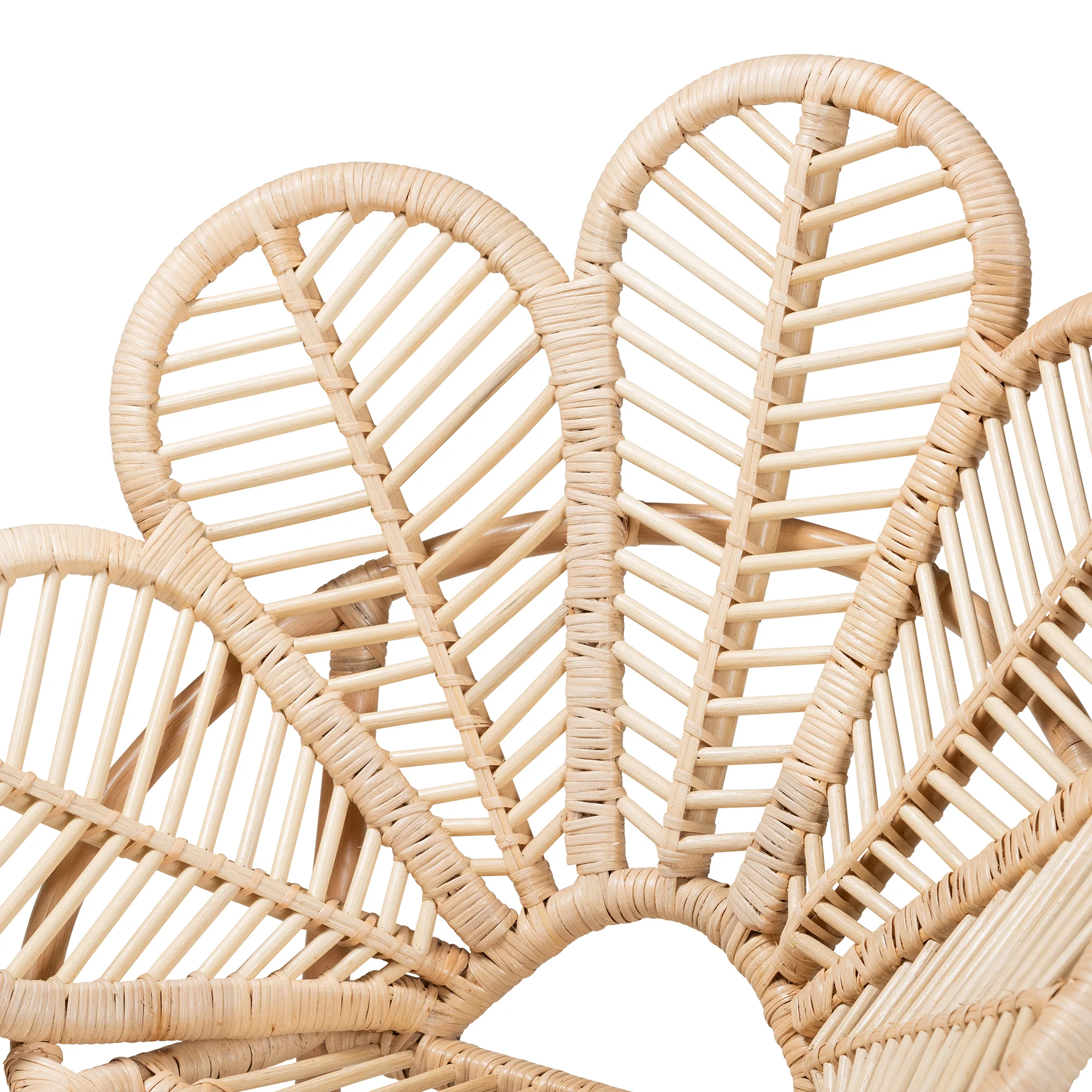 Baxton Studio bali & pari Bianca Modern Bohemian Natural Brown Rattan Flower Chair - Image 6