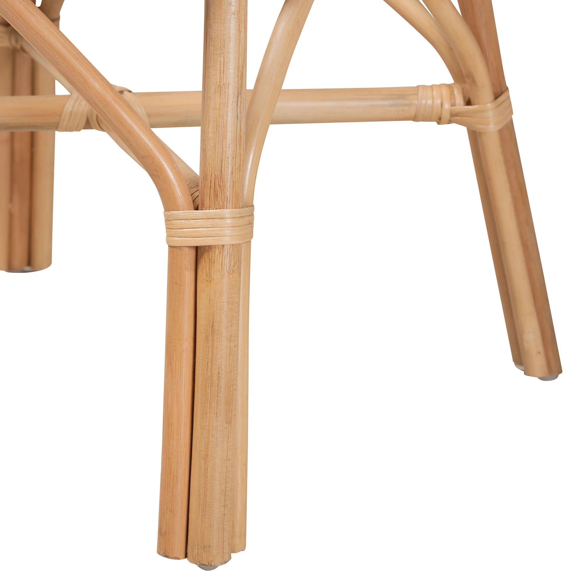 Baxton Studio bali & pari Bianca Modern Bohemian Natural Brown Rattan Flower Chair - Image 7