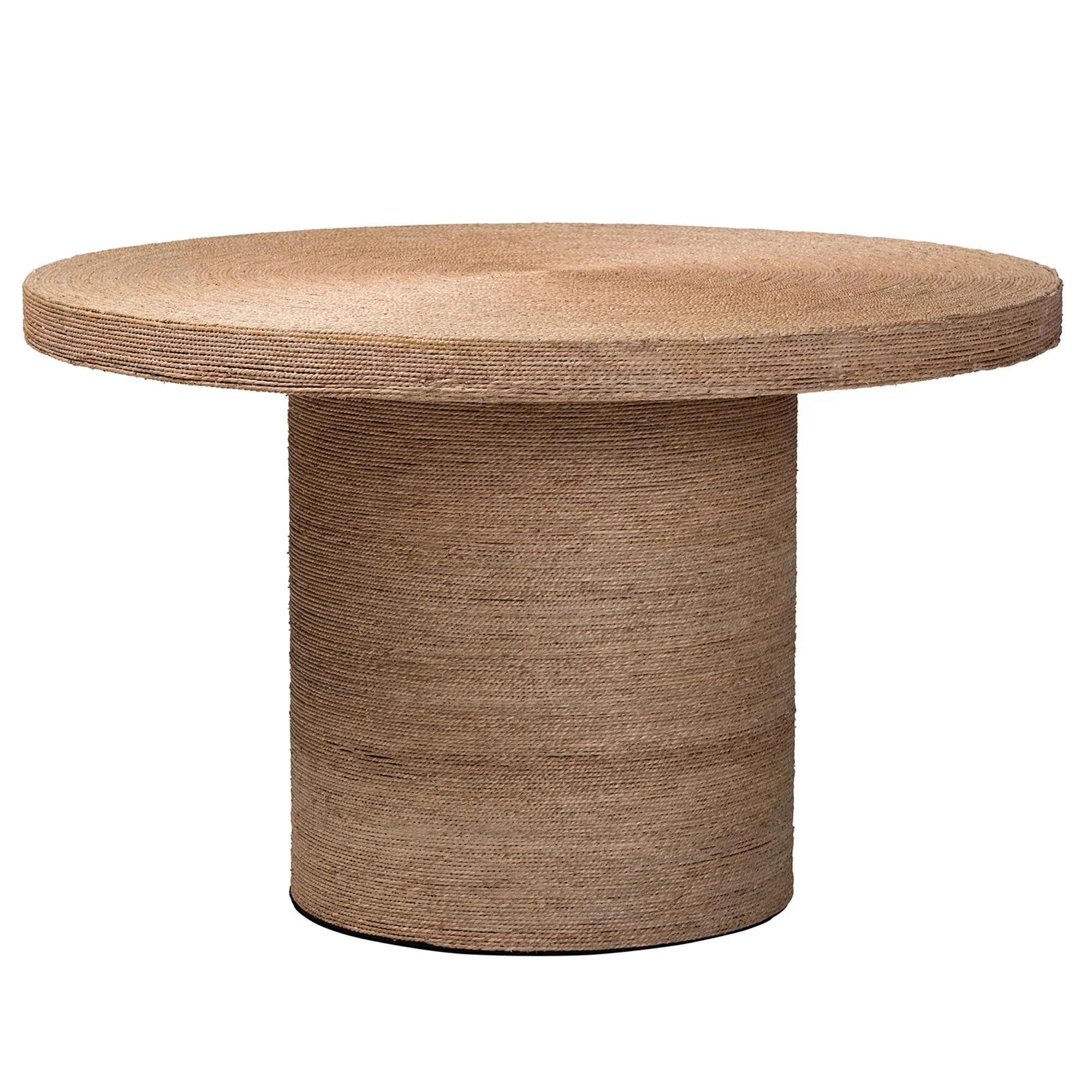 Baxton Studio bali & pari Bistra Modern Bohemian Natural Brown Seagrass and Wood Dining Table - Image 2