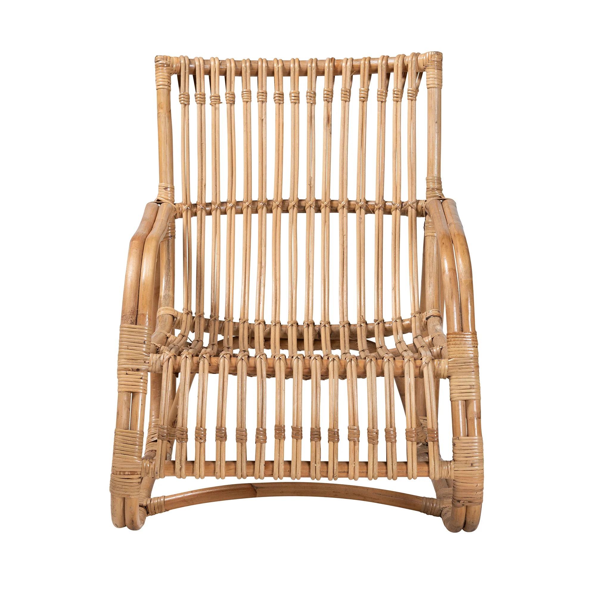 Baxton Studio bali & pari Blanca Modern Bohemian Natural Rattan Accent Chair - Image 3