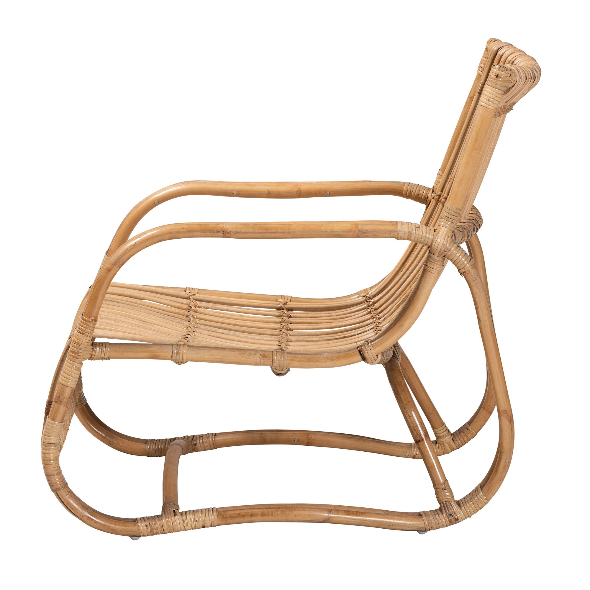 Baxton Studio bali & pari Blanca Modern Bohemian Natural Rattan Accent Chair - Image 4