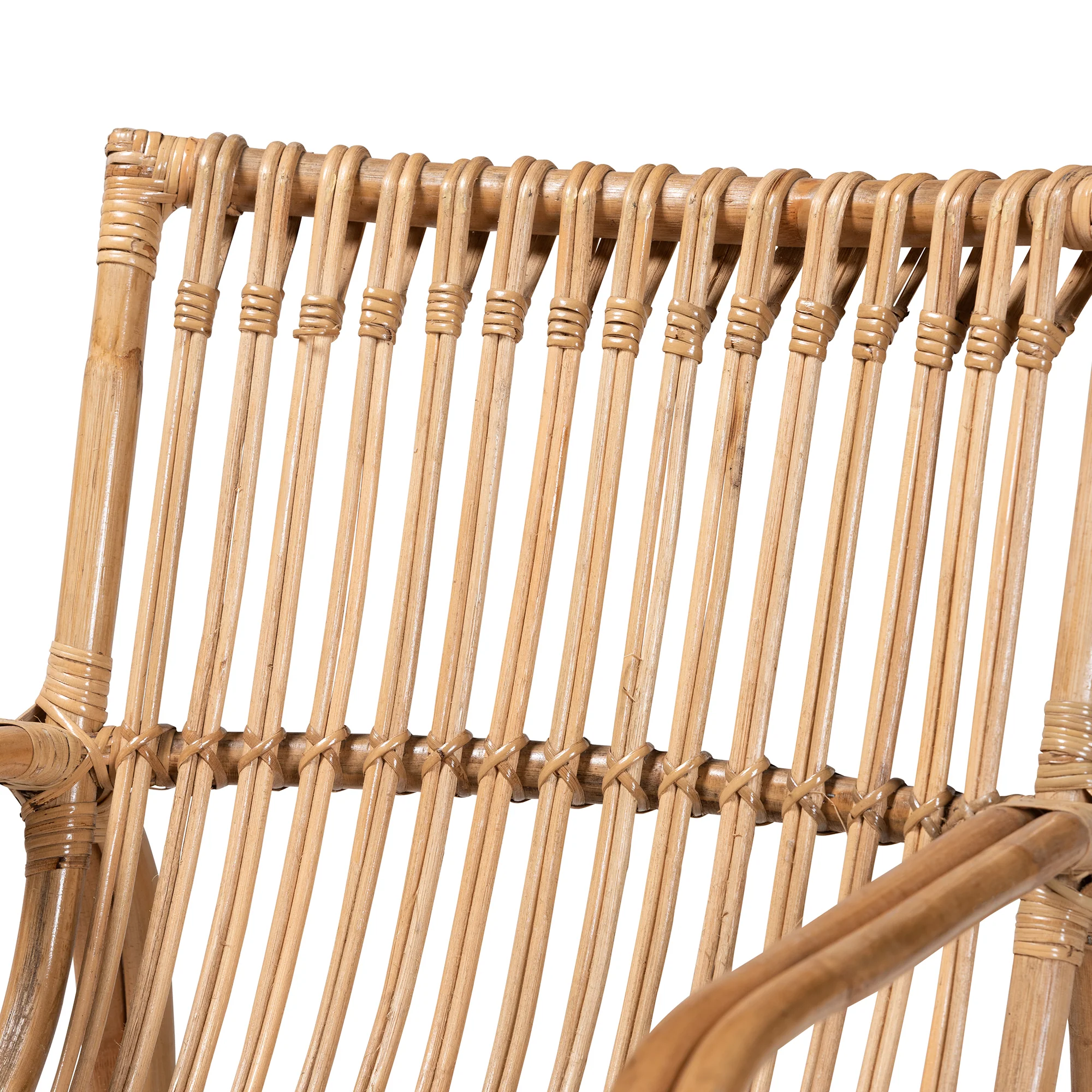 Baxton Studio bali & pari Blanca Modern Bohemian Natural Rattan Accent Chair - Image 6