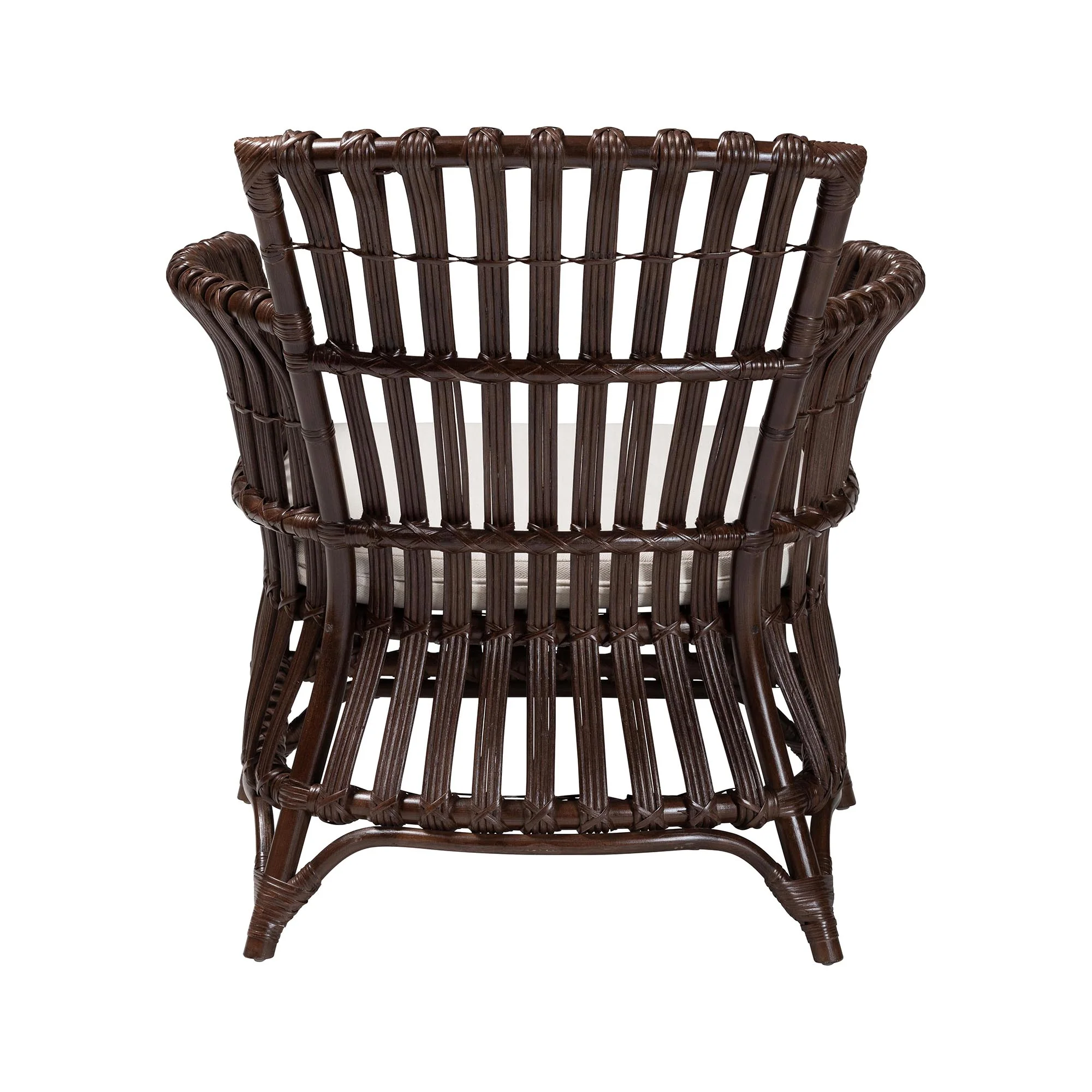 Baxton Studio bali & pari Brooklyn Bohemian Very Dark Brown Rattan Arm Chair - Image 7