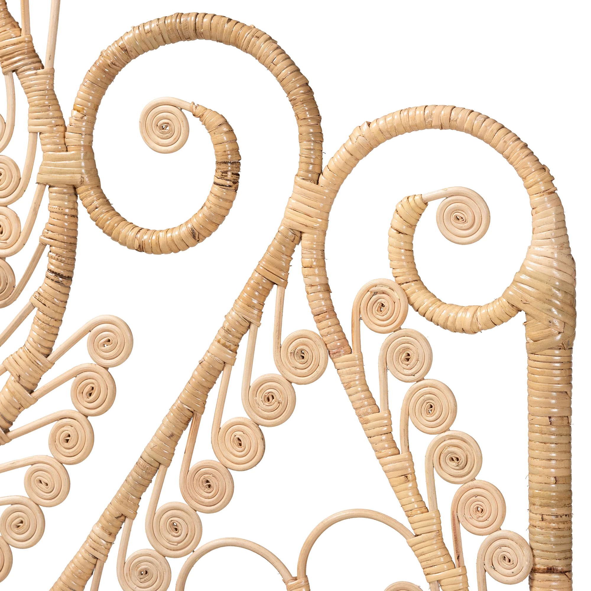Baxton Studio bali & pari Caelinus Modern Bohemian Natural Brown Rattan Queen Size Standalone Headboard - Image 5