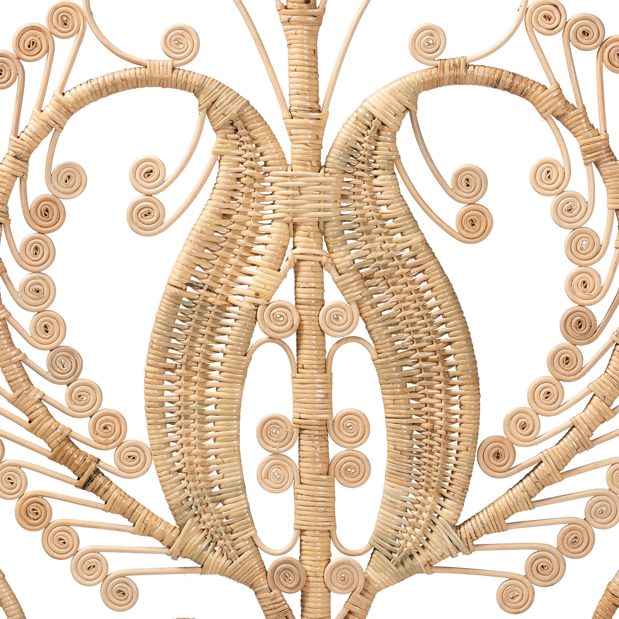 Baxton Studio bali & pari Caelinus Modern Bohemian Natural Brown Rattan Queen Size Standalone Headboard - Image 6