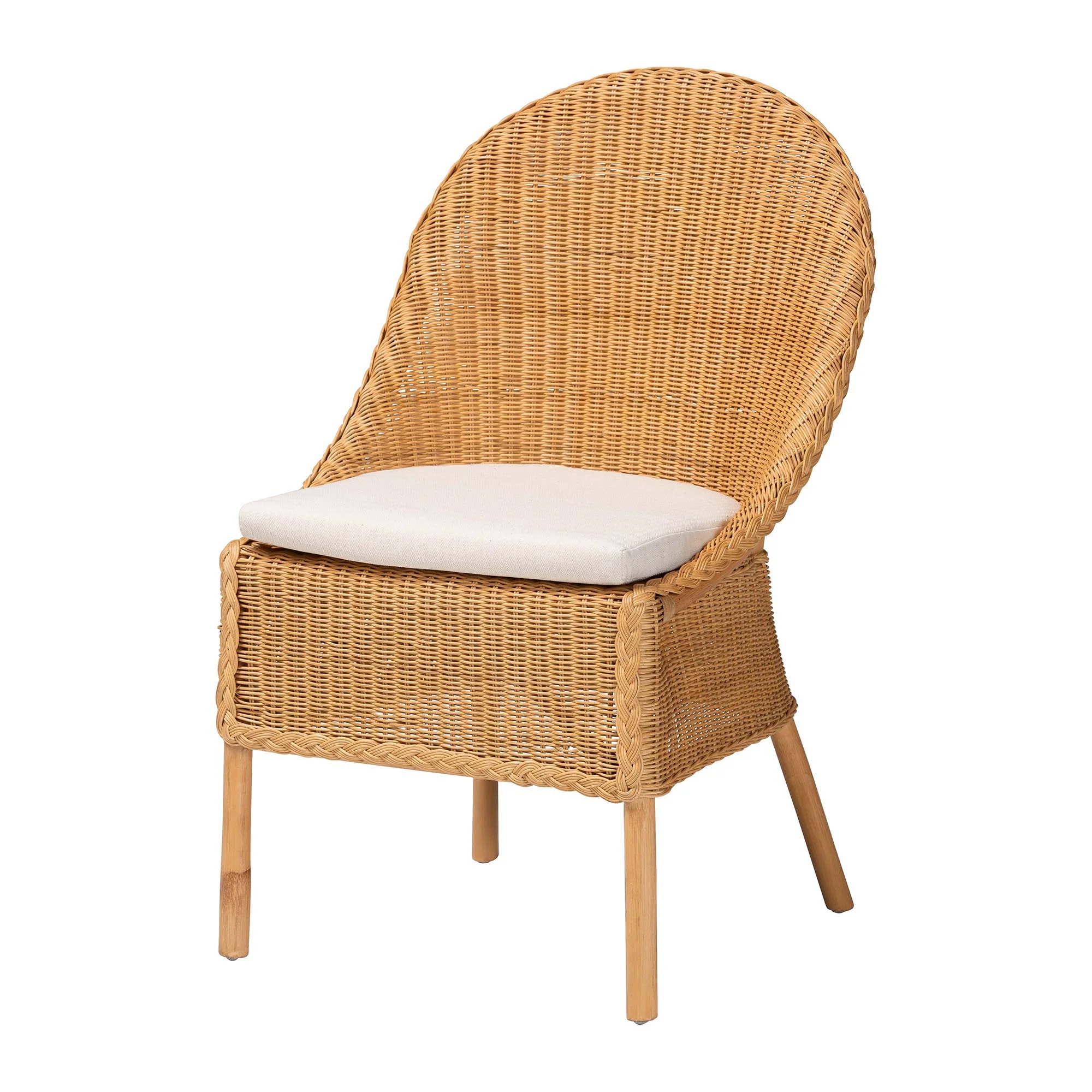Baxton Studio bali & pari Camelia Bohemian Light Honey Rattan Dining Chair - Image 4