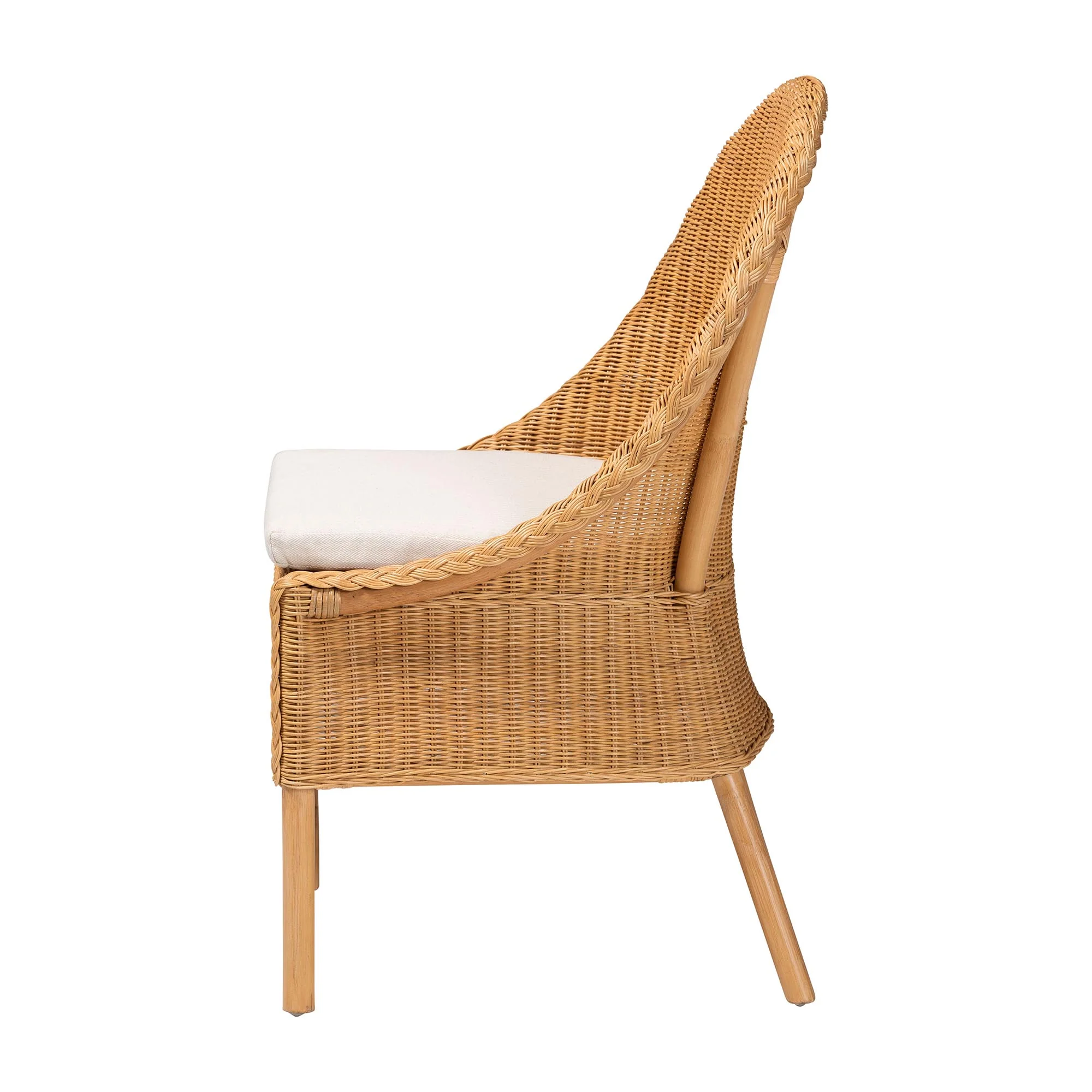 Baxton Studio bali & pari Camelia Bohemian Light Honey Rattan Dining Chair - Image 6
