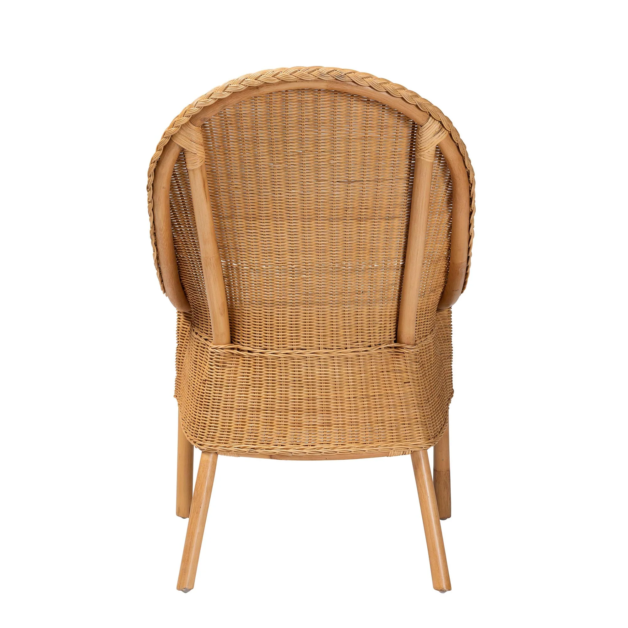 Baxton Studio bali & pari Camelia Bohemian Light Honey Rattan Dining Chair - Image 7