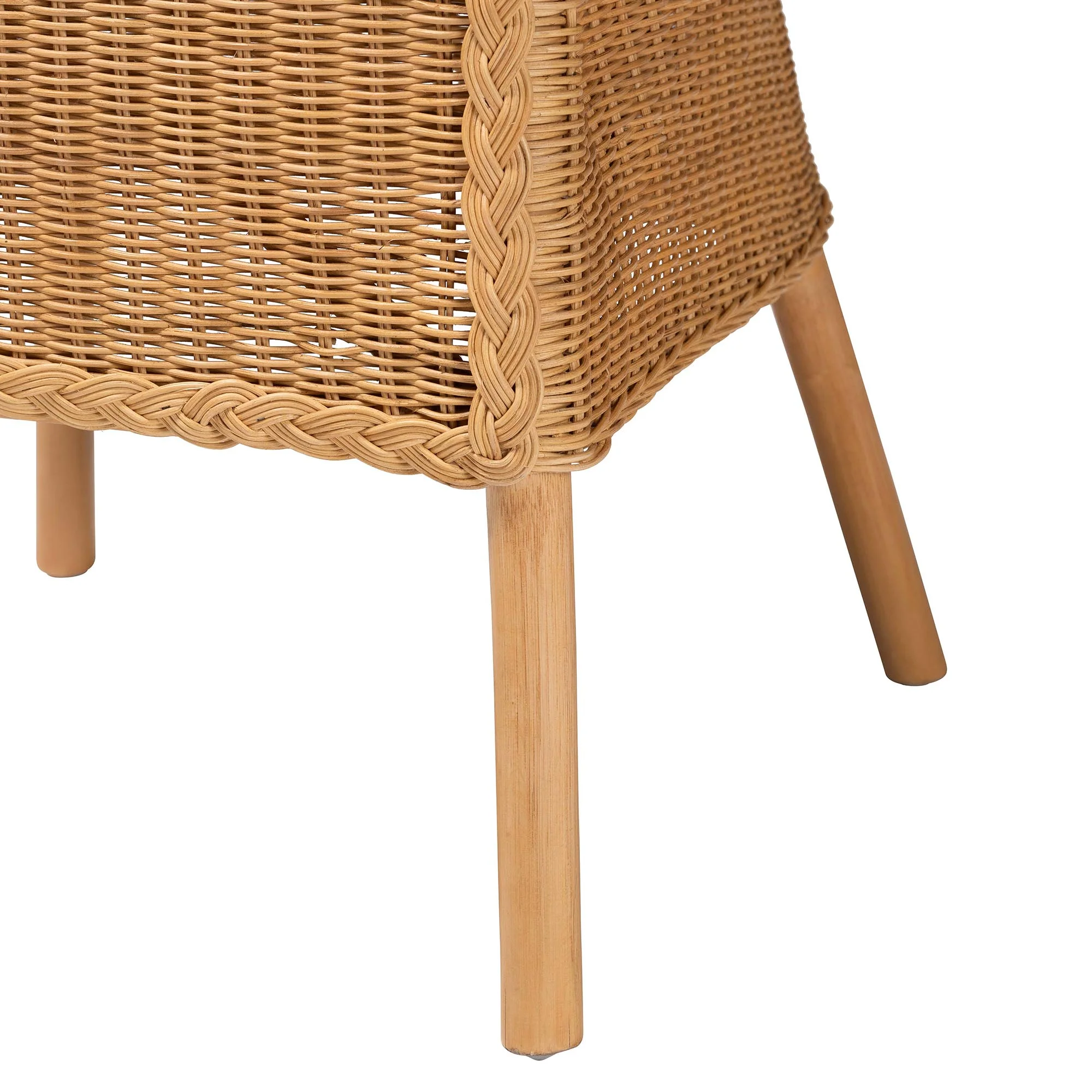 Baxton Studio bali & pari Camelia Bohemian Light Honey Rattan Dining Chair - Image 9