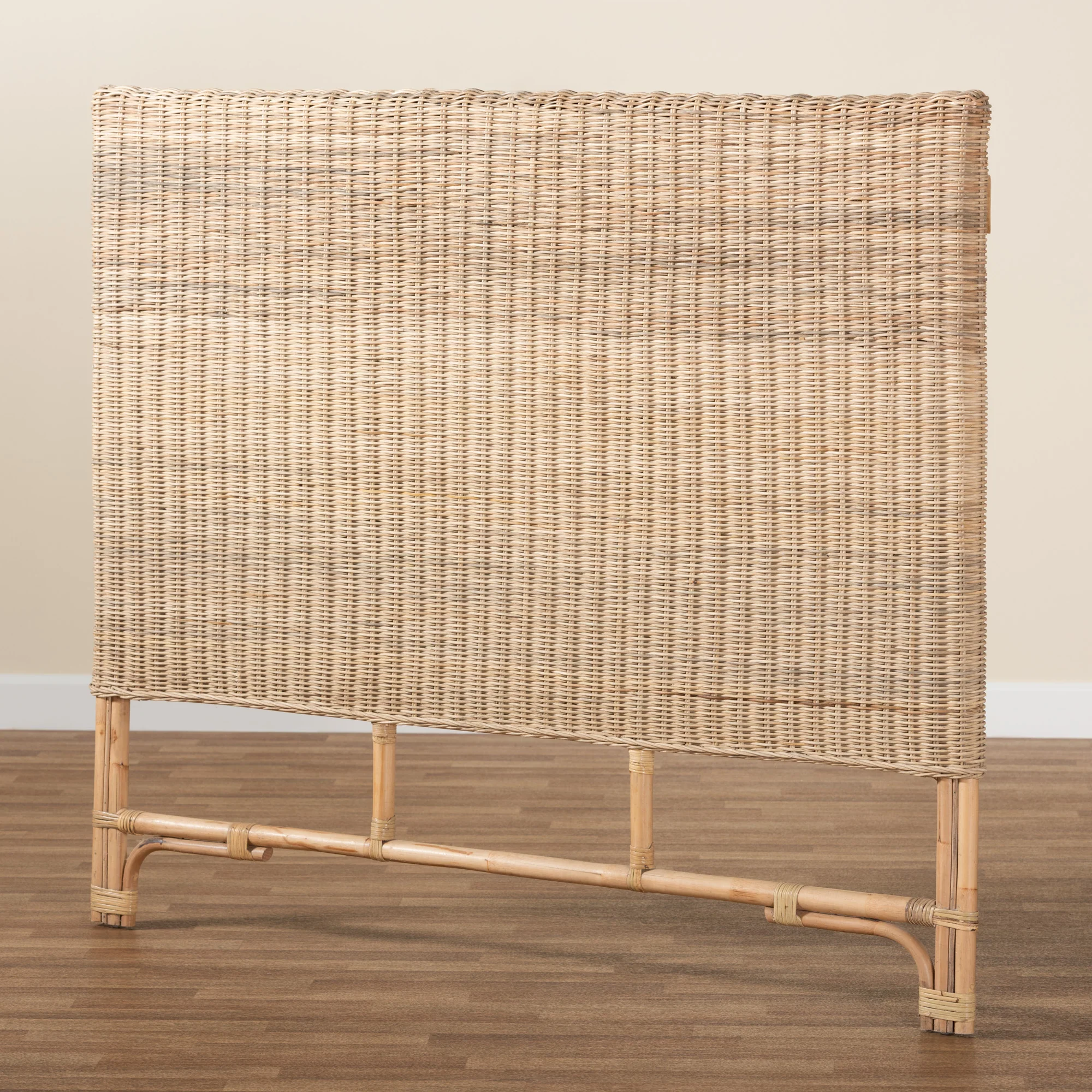 Baxton Studio bali & pari Cantara Modern Bohemian Natural Rattan Queen Size Standalone Headboard - Image 2
