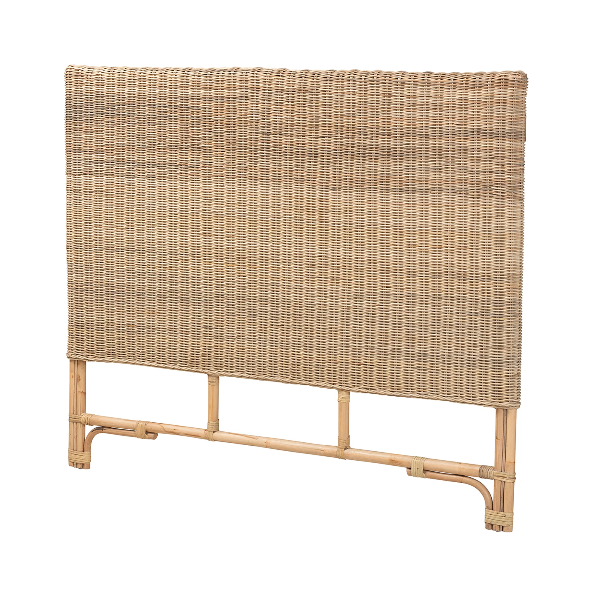 Baxton Studio bali & pari Cantara Modern Bohemian Natural Rattan Queen Size Standalone Headboard - Image 4