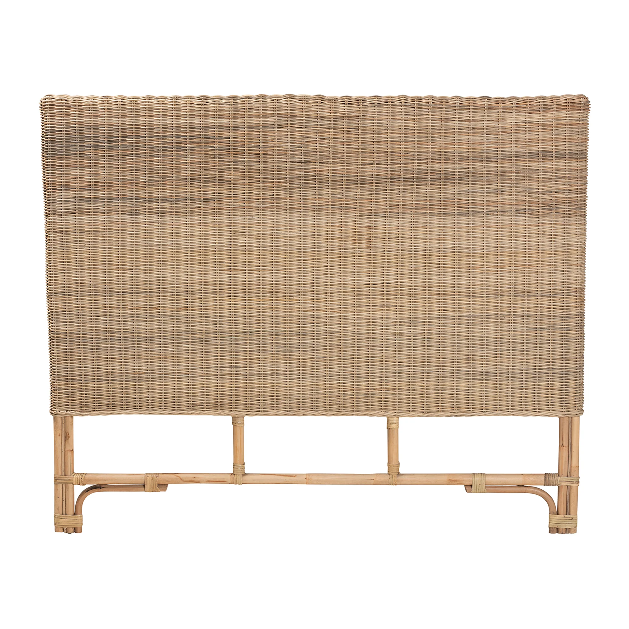 Baxton Studio bali & pari Cantara Modern Bohemian Natural Rattan Queen Size Standalone Headboard - Image 5