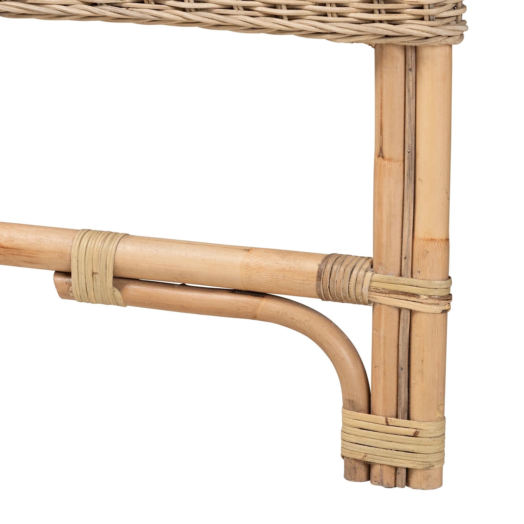 Baxton Studio bali & pari Cantara Modern Bohemian Natural Rattan Queen Size Standalone Headboard - Image 7