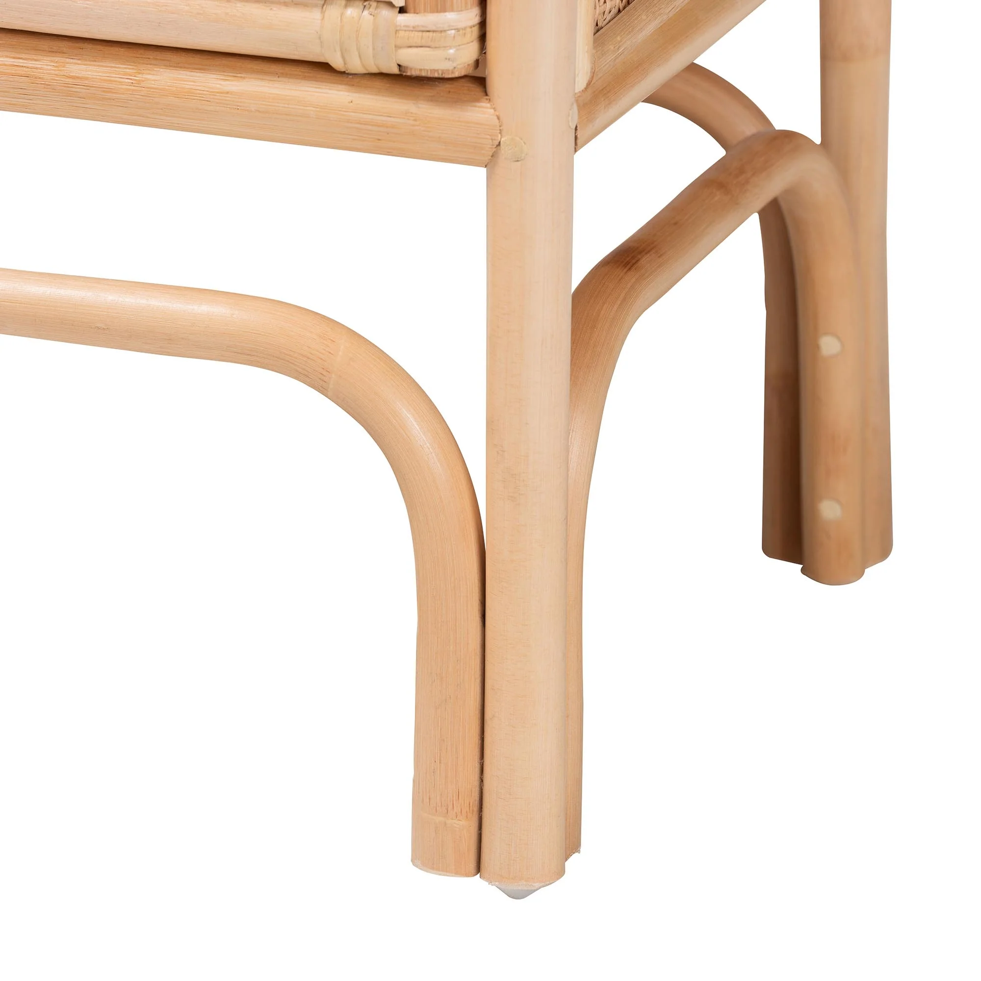 Baxton Studio bali & pari Carabella Bohemian Natural Rattan 1-Drawer Nightstand - Image 9