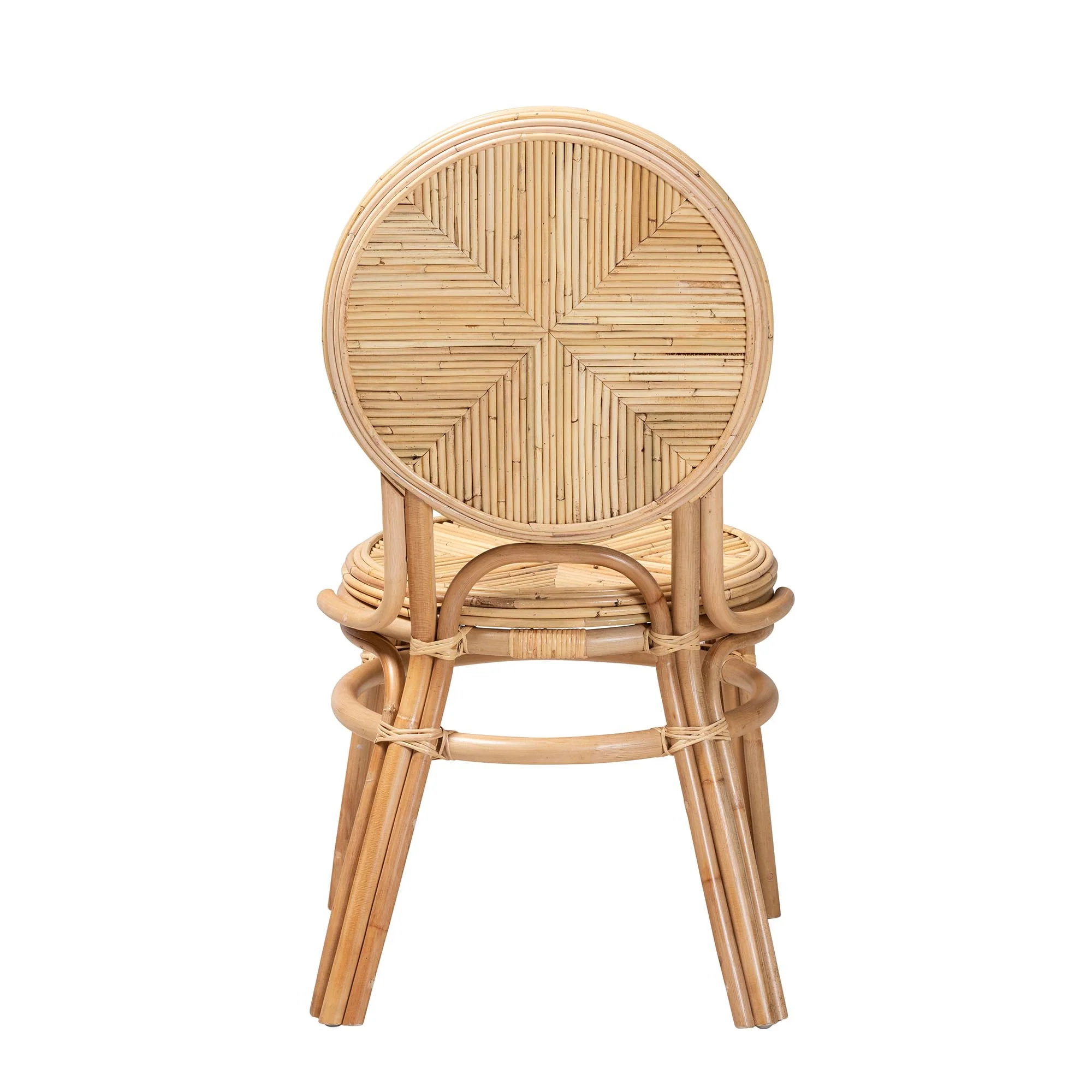Baxton Studio bali & pari Carita Modern Bohemian Natural Brown Rattan Dining Chair - Image 5