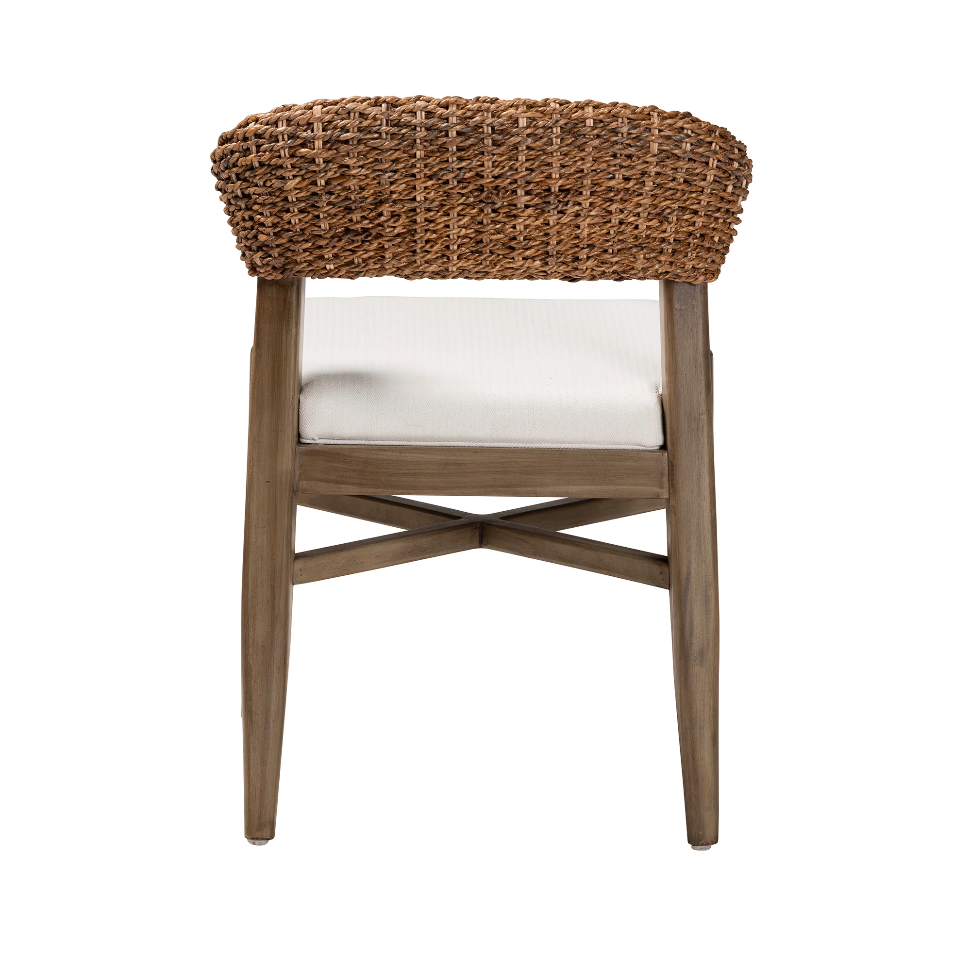 Baxton Studio bali & pari Chloe Modern Bohemian Walnut Brown Finished Mahogany Wood and Natural Rattan Dining Chair - Image 5