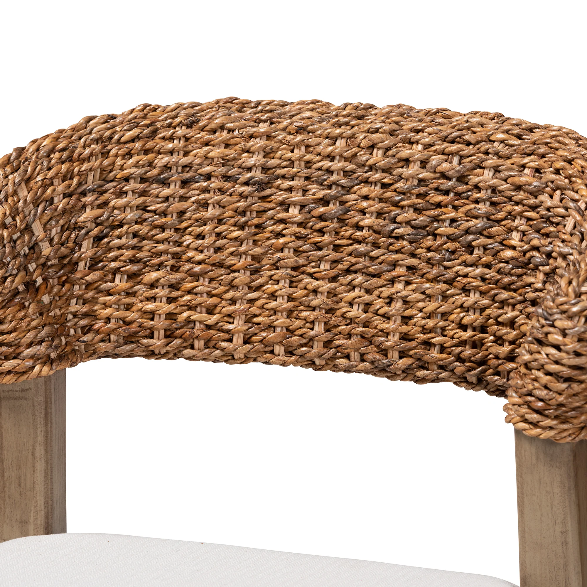 Baxton Studio bali & pari Chloe Modern Bohemian Walnut Brown Finished Mahogany Wood and Natural Rattan Dining Chair - Image 6