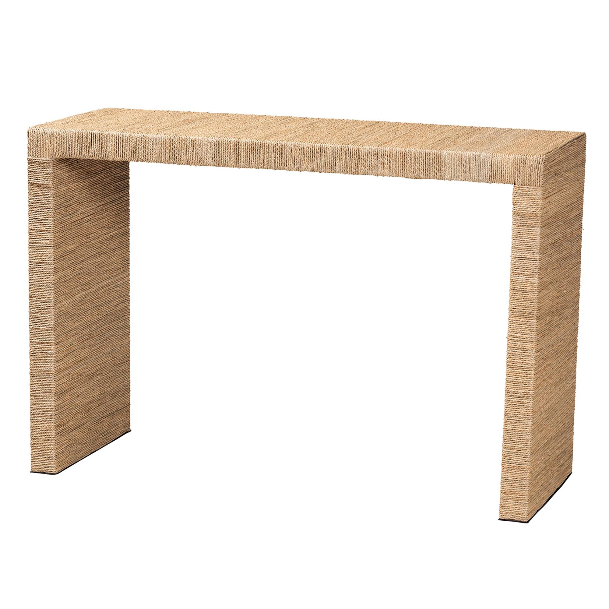 Baxton Studio bali & pari Colandra Modern Bohemian Natural Brown Seagrass and Wood Console Table - Image 2