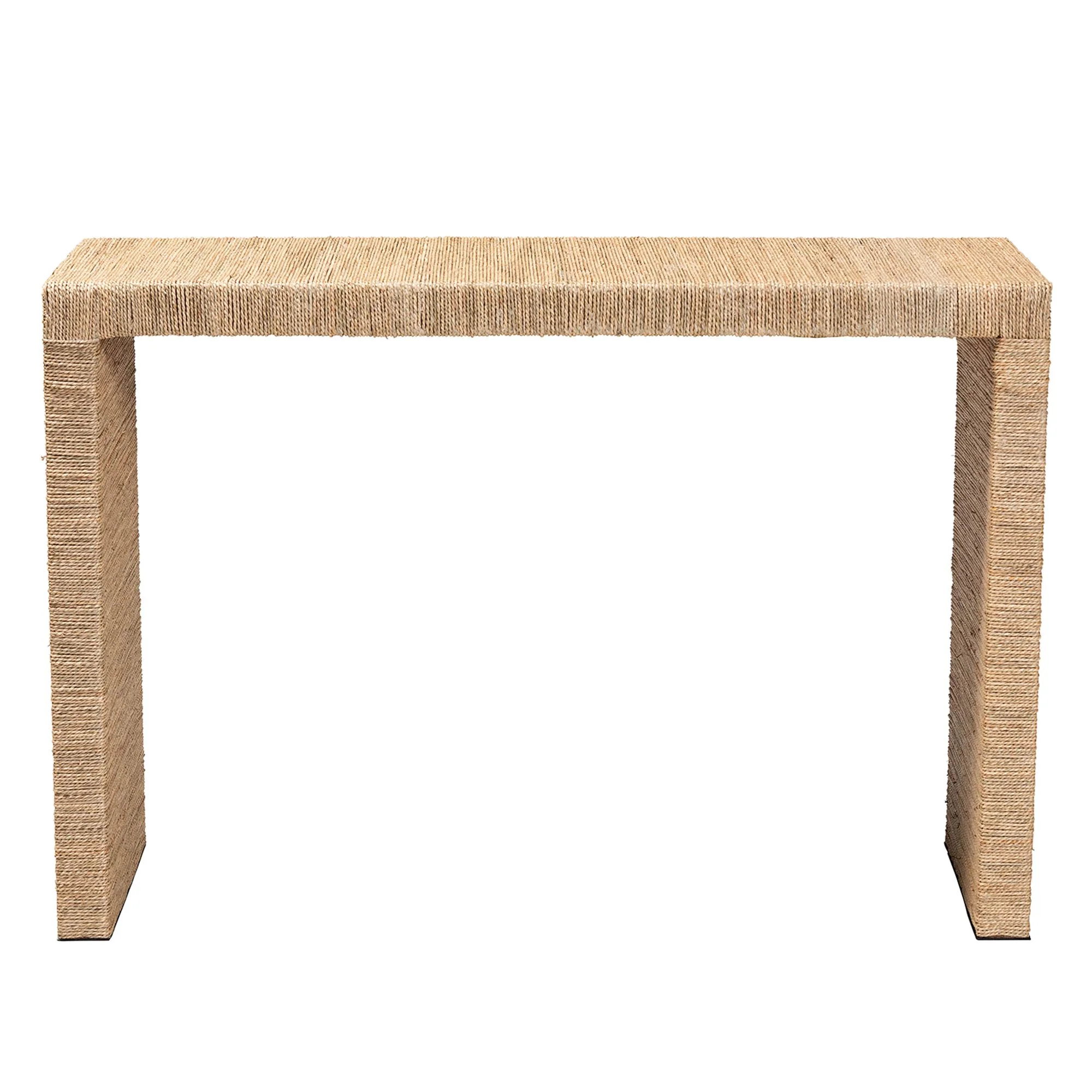 Baxton Studio bali & pari Colandra Modern Bohemian Natural Brown Seagrass and Wood Console Table - Image 3