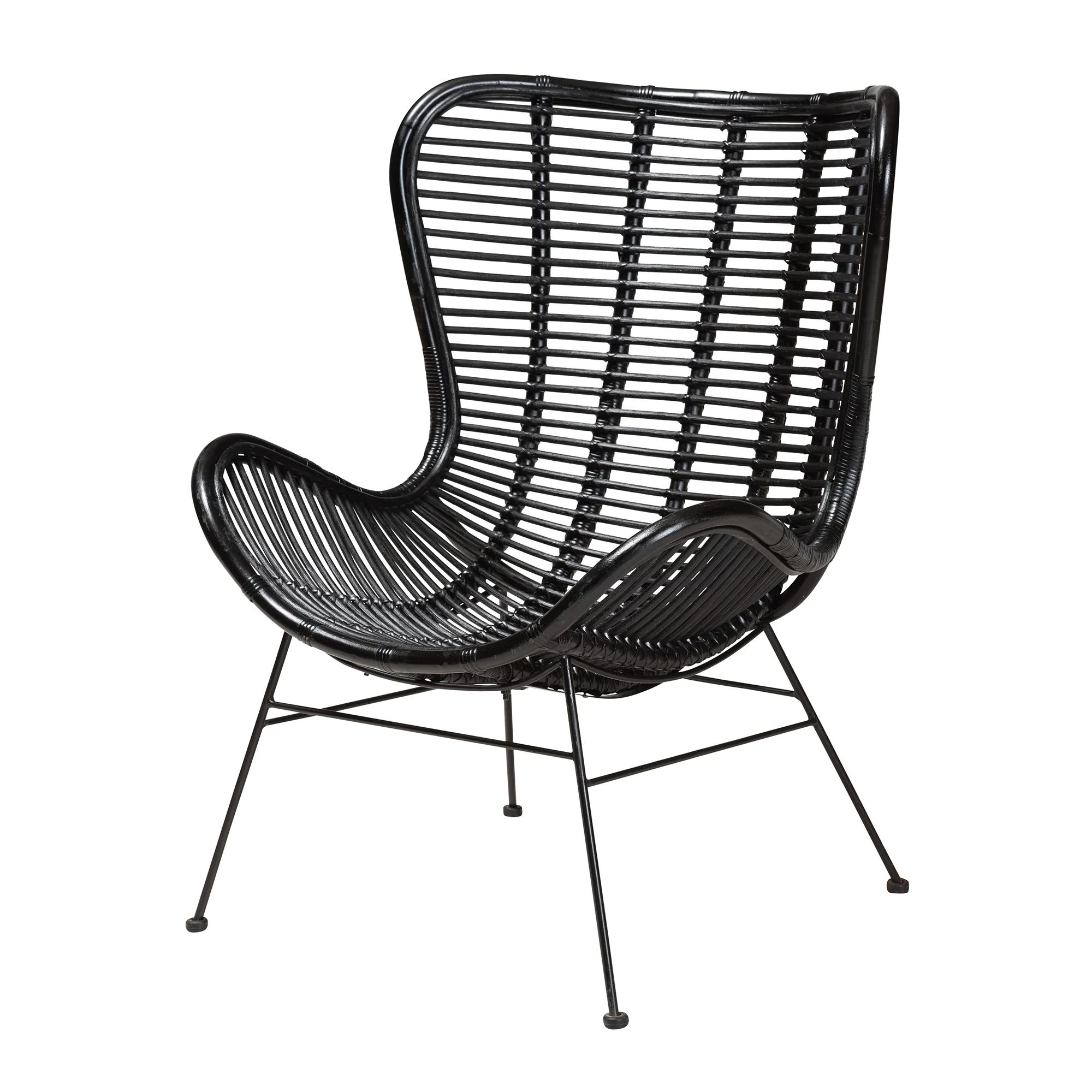 Baxton Studio bali & pari Colorado Modern Bohemian Natural Brown Rattan and Black Metal Accent Chair - Image 12