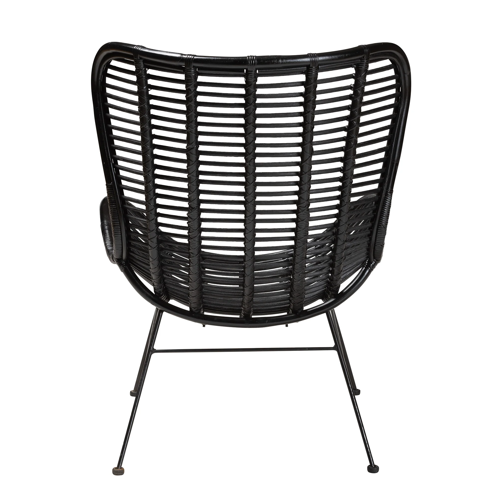 Baxton Studio bali & pari Colorado Modern Bohemian Natural Brown Rattan and Black Metal Accent Chair - Image 15