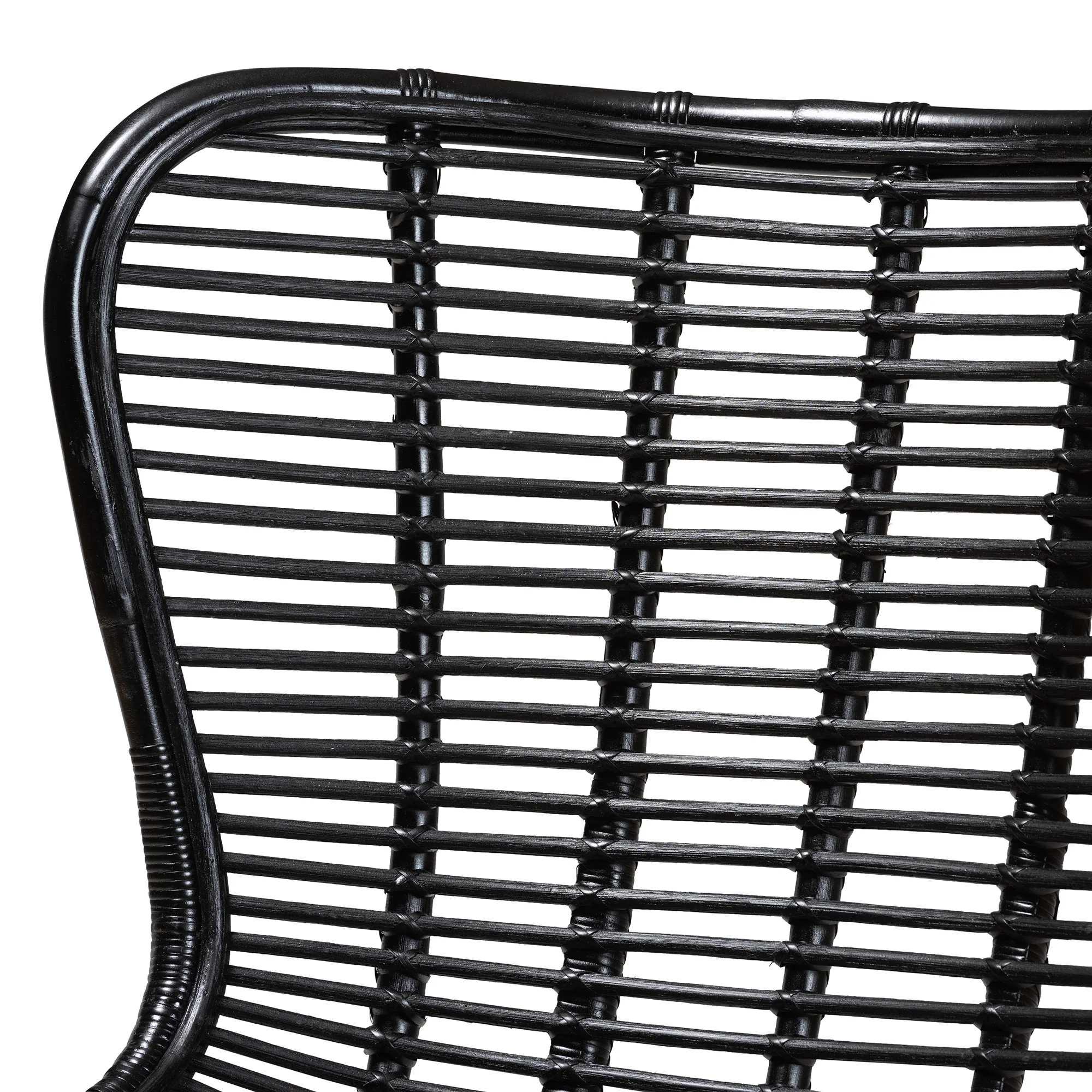 Baxton Studio bali & pari Colorado Modern Bohemian Natural Brown Rattan and Black Metal Accent Chair - Image 16