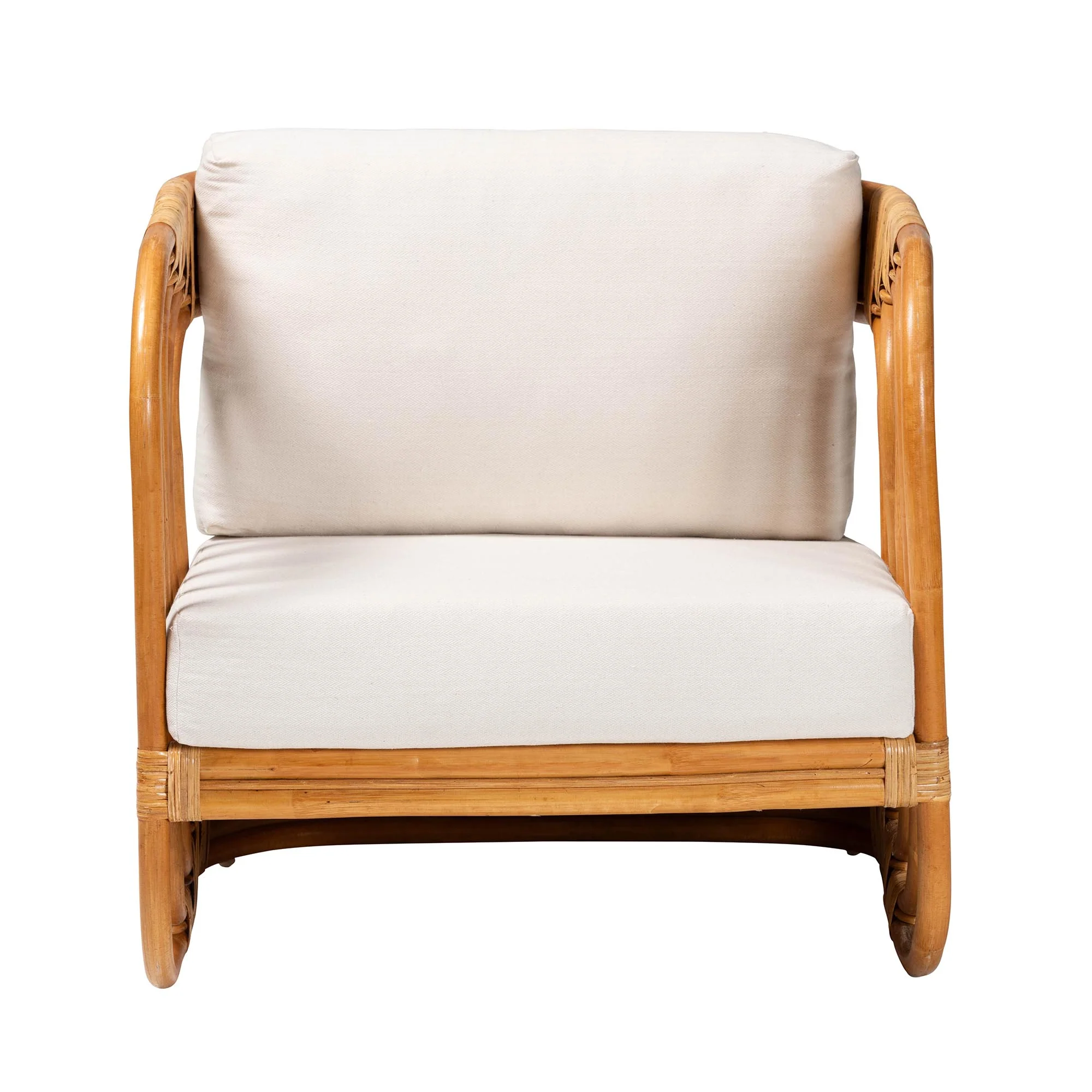 Baxton Studio bali & pari Corsa Modern Bohemian Natural Rattan Arm Chair - Image 3