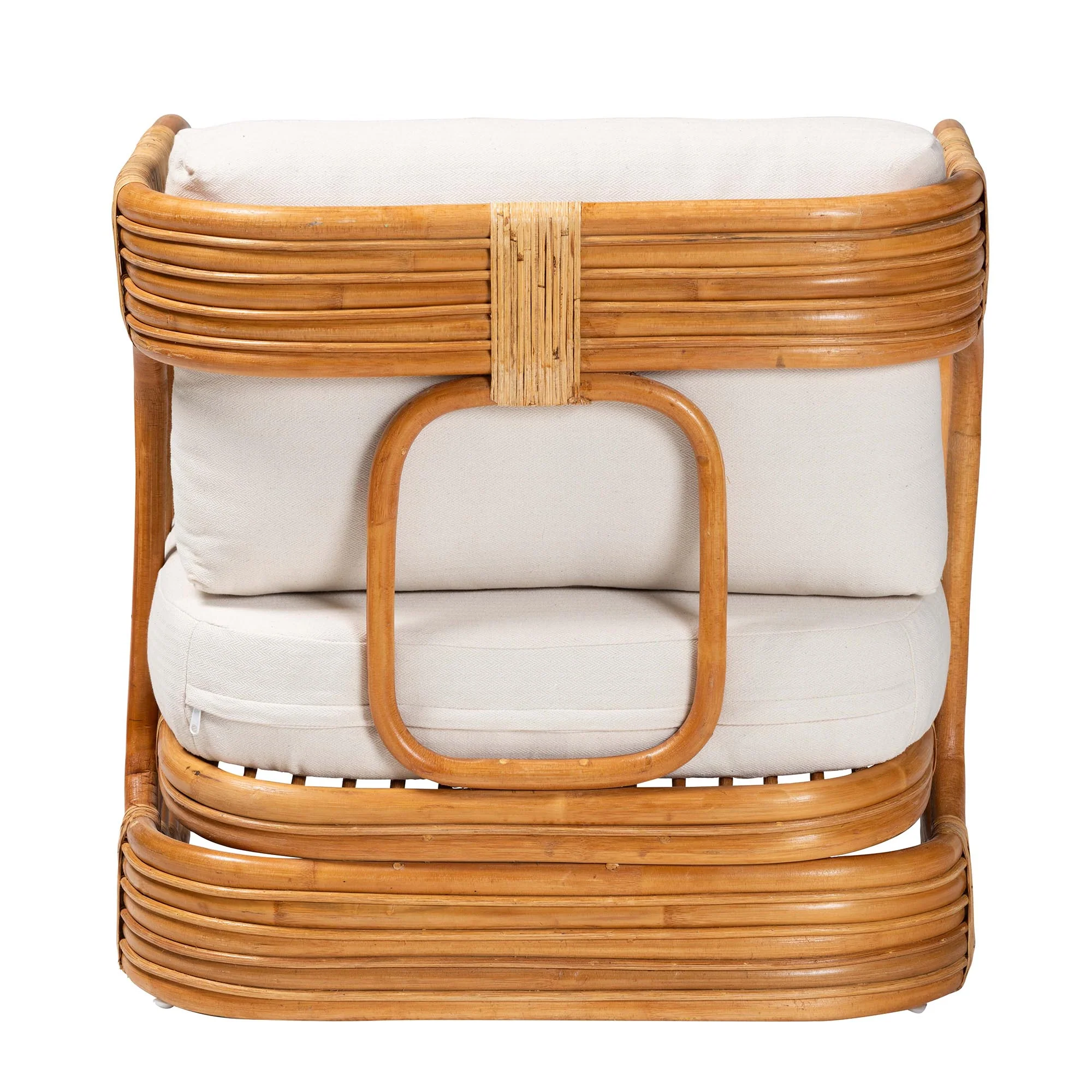 Baxton Studio bali & pari Corsa Modern Bohemian Natural Rattan Arm Chair - Image 5