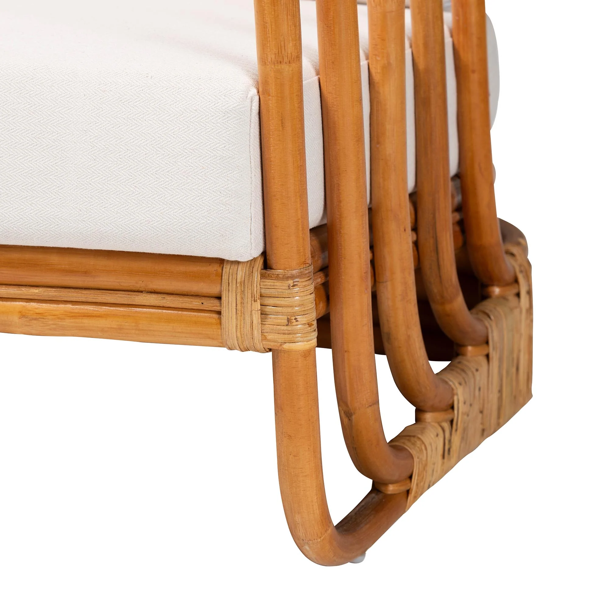 Baxton Studio bali & pari Corsa Modern Bohemian Natural Rattan Arm Chair - Image 7