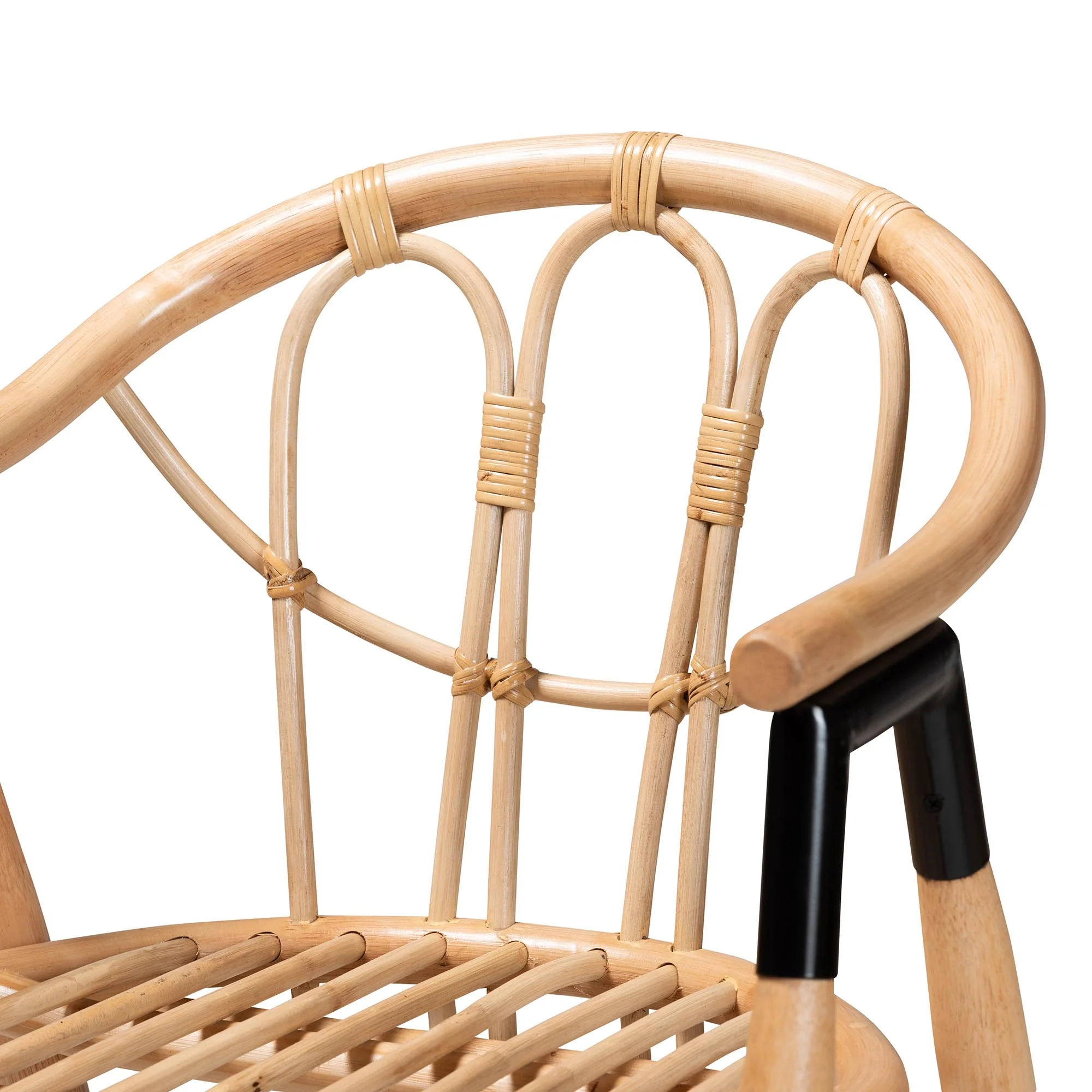 Baxton Studio bali & pari Cyntia Modern Bohemian Natural Brown Rattan Counter Stool - Image 6