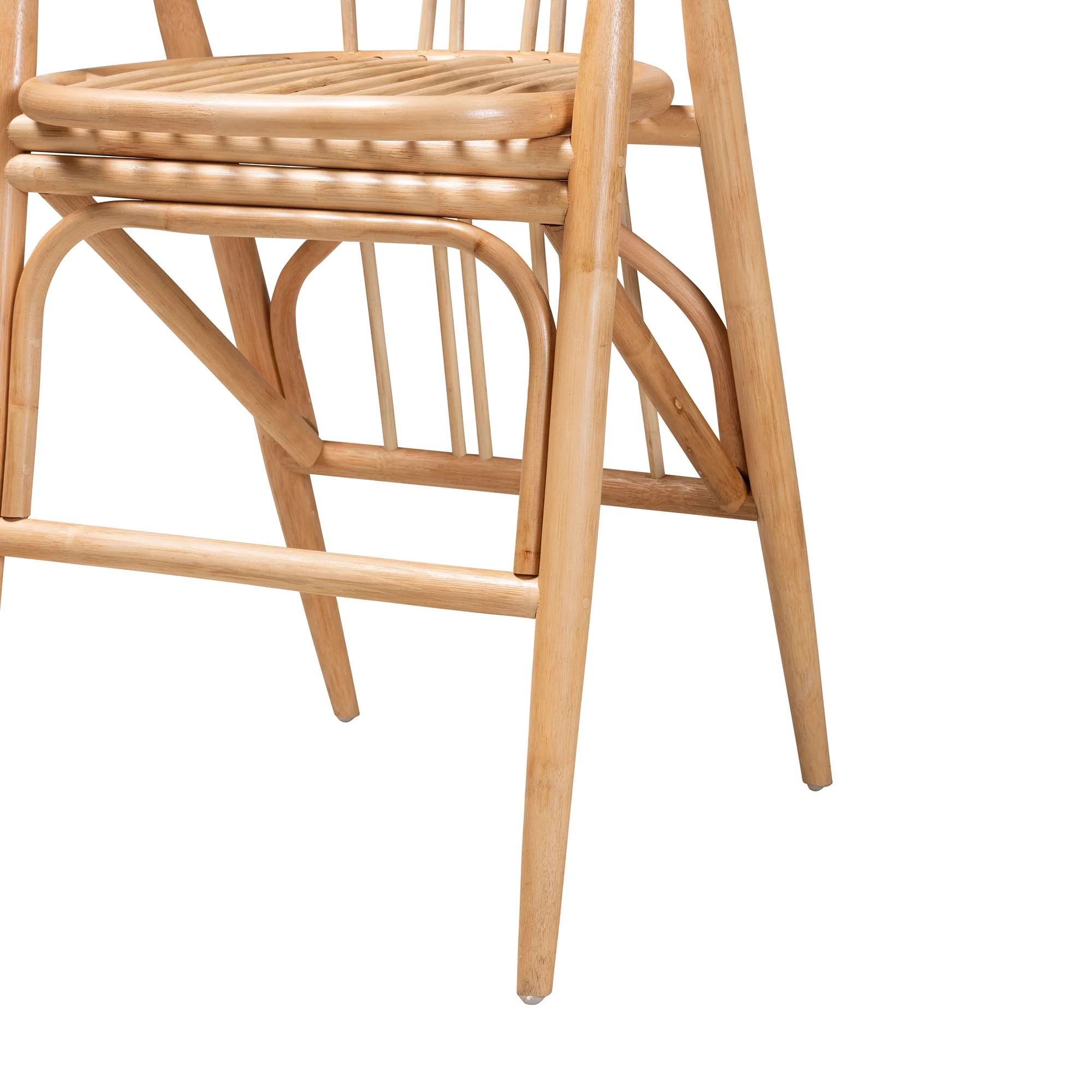 Baxton Studio bali & pari Cyntia Modern Bohemian Natural Brown Rattan Counter Stool - Image 7