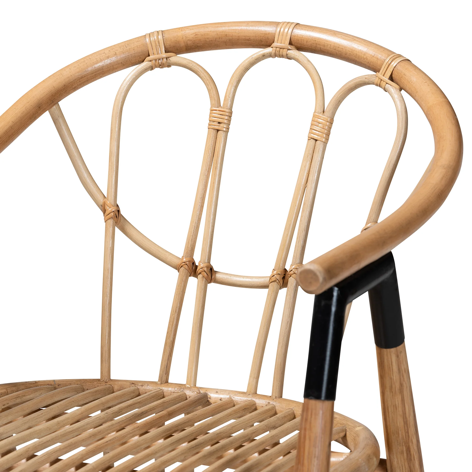Baxton Studio bali & pari Cyntia Modern Bohemian Natural Brown Rattan Dining Chair - Image 6